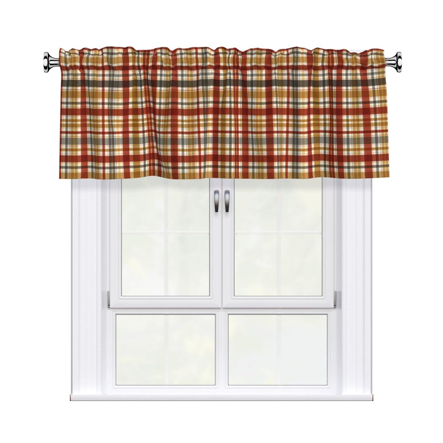 Patriotic Valance for Kitchen 2 Pack 54"x18" American Flag Curtains for Windows Red White Blue Stars 4th of July Independence Day Eucalyptus Leaf Window Treatment Rod Pocket Valance for Home Decor BST326L