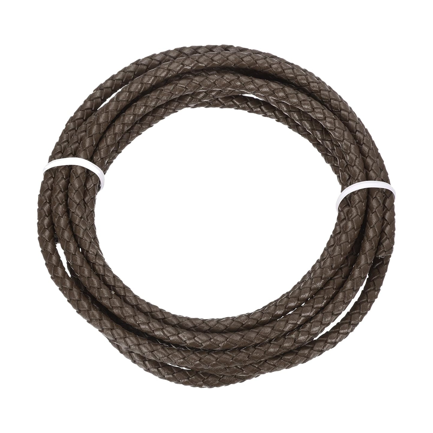 MECCANIXITY 1.1 Yards Bolo Tie Cord 6mm Diameter Round Braided Leather Strip 1 Meter Long for Bracelet Necklace Beading, Yellow WN420