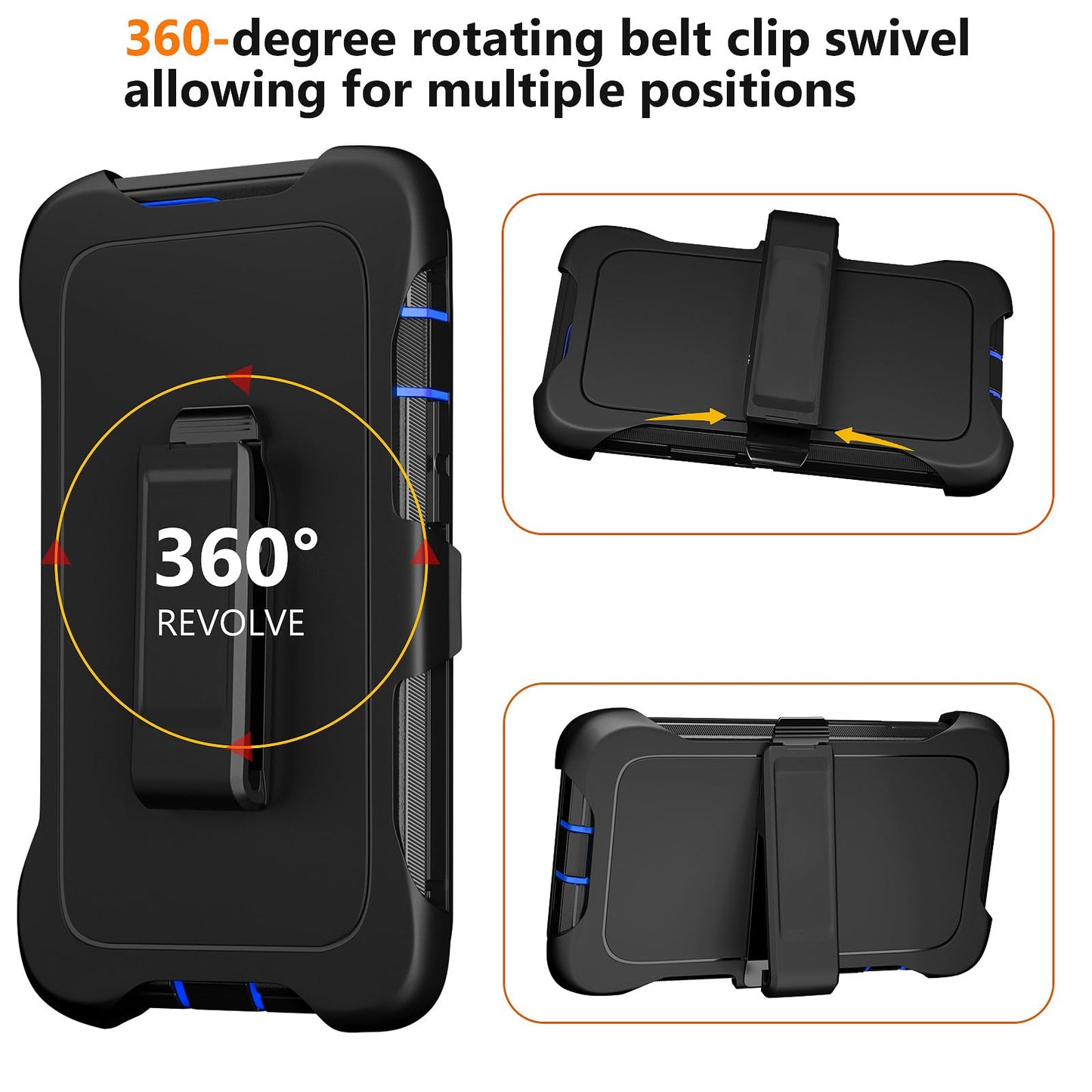 for iPhone 11 Case with Belt Clip Holster Kickstand & 2 Screen Protector, Full Protection Heavy Duty Phone Case, Shockproof Drop-Proof Durable Cover 6.1" [Black+Clip] WN420