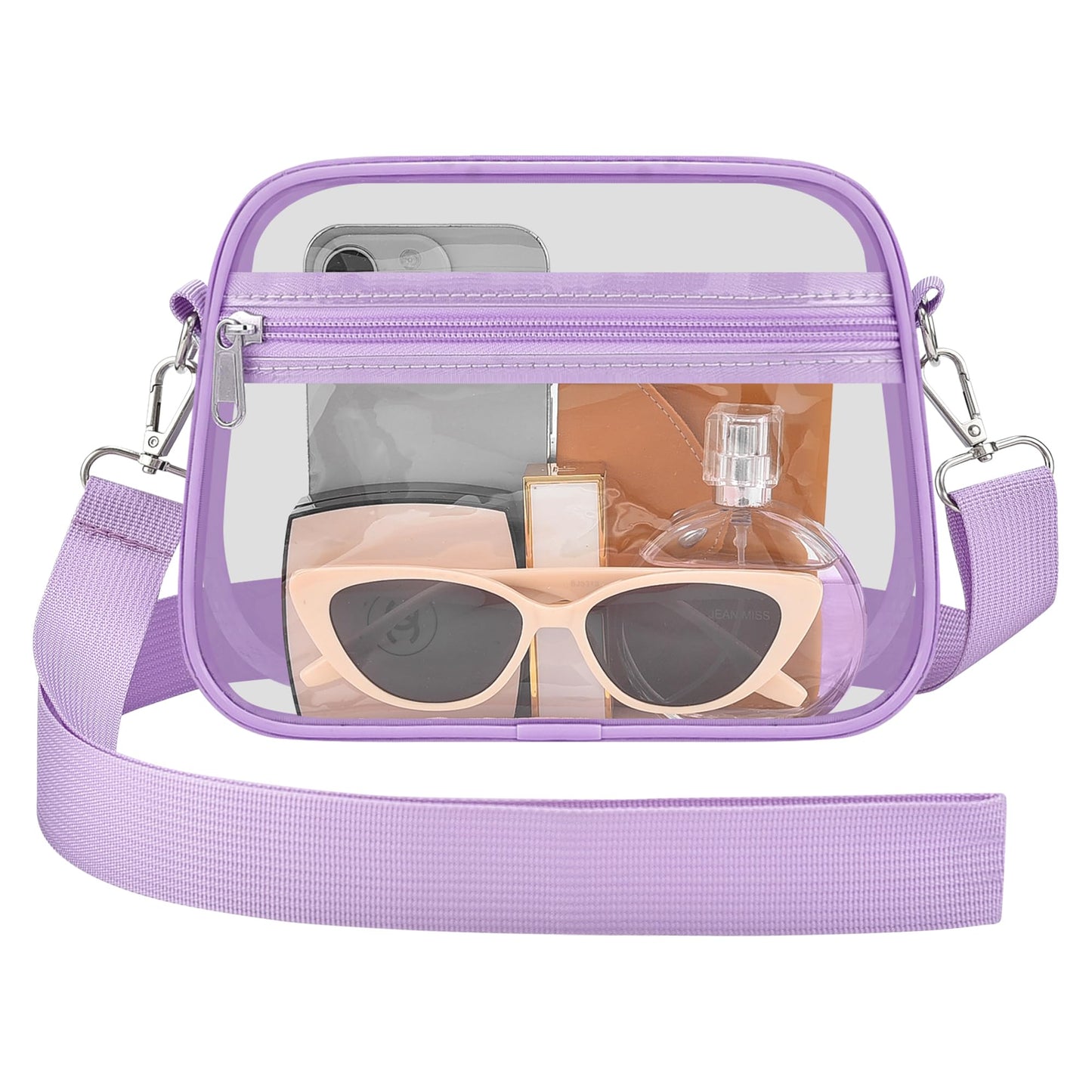 Clear Bag for Stadium Events Stadium Approved Women's Top-Handle Handbags | Mini Small Clear Bag Purse with Wide Adjustable Strap and Front Pocket for Sports Concerts, Festivals BST202