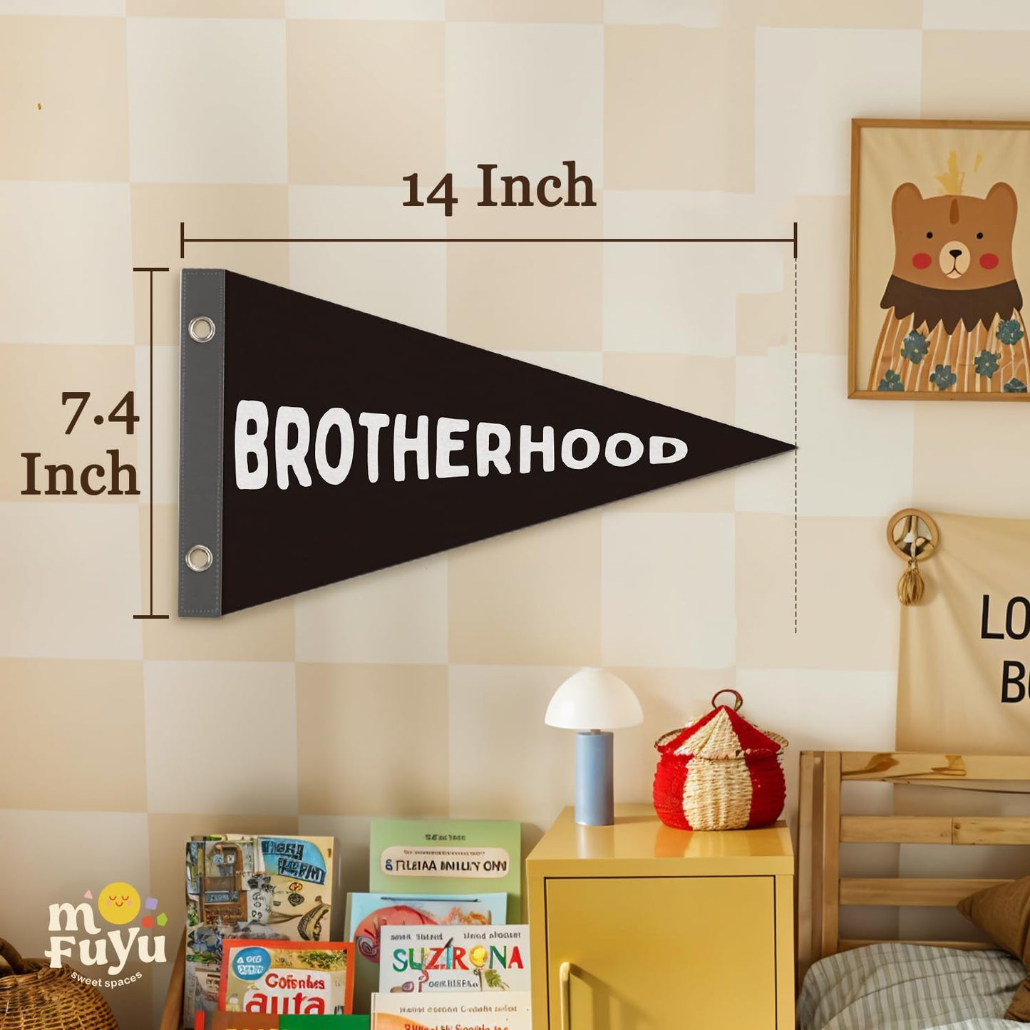 Boy Nursery Decor Pennant Banner Flags Decor, Playroom Essentials, Dude Felt Banner Wall Art Decor for Toddler Kids Room Nursery,Boy Playroom Decor 7.4x14 Inch BST326H