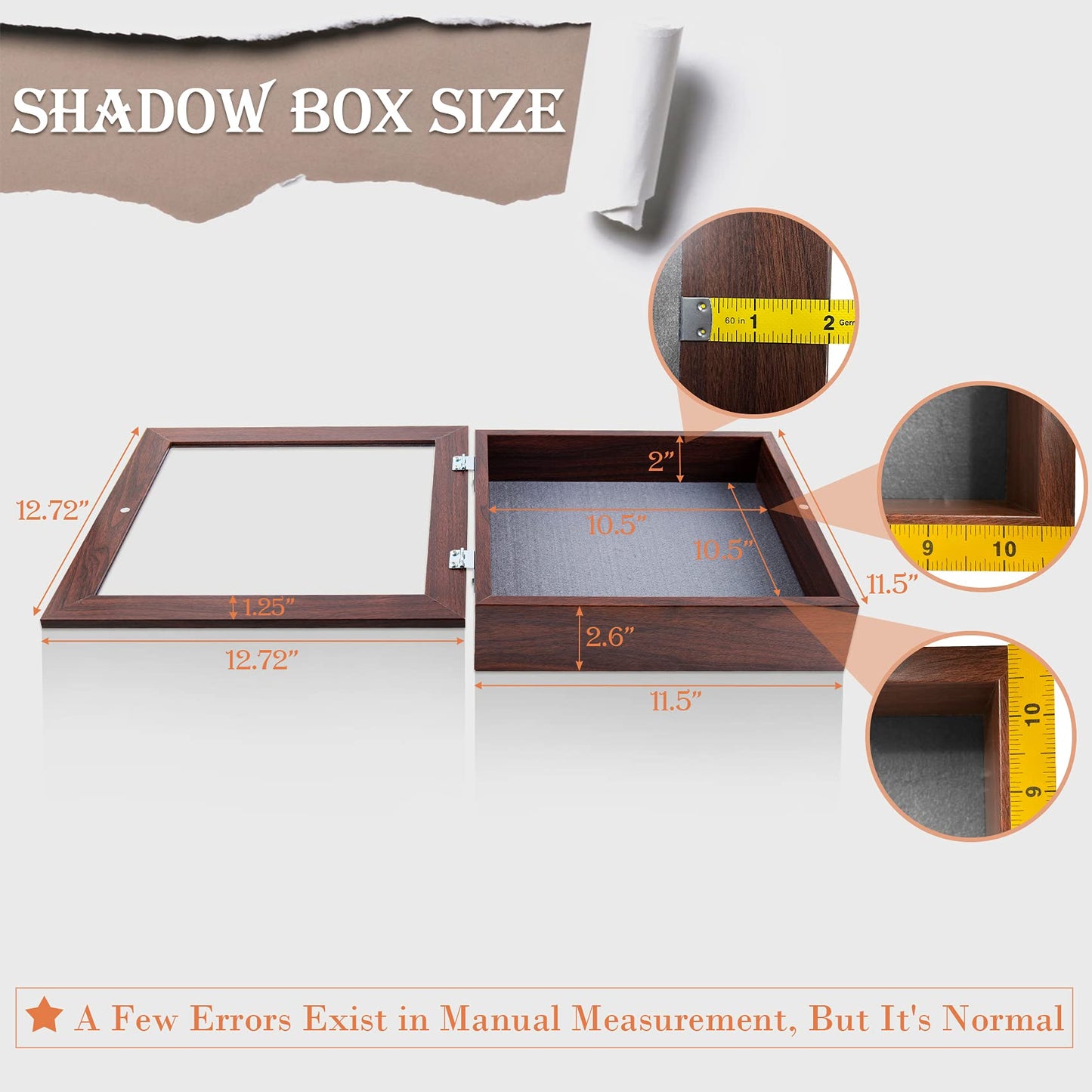 Golden State Art 11x14 Shadow Box Frame Display Case - 2 inch Depth Great for Collages, Collections, Mementos, 6 Pins Included (White, 1 Pack) BST326H