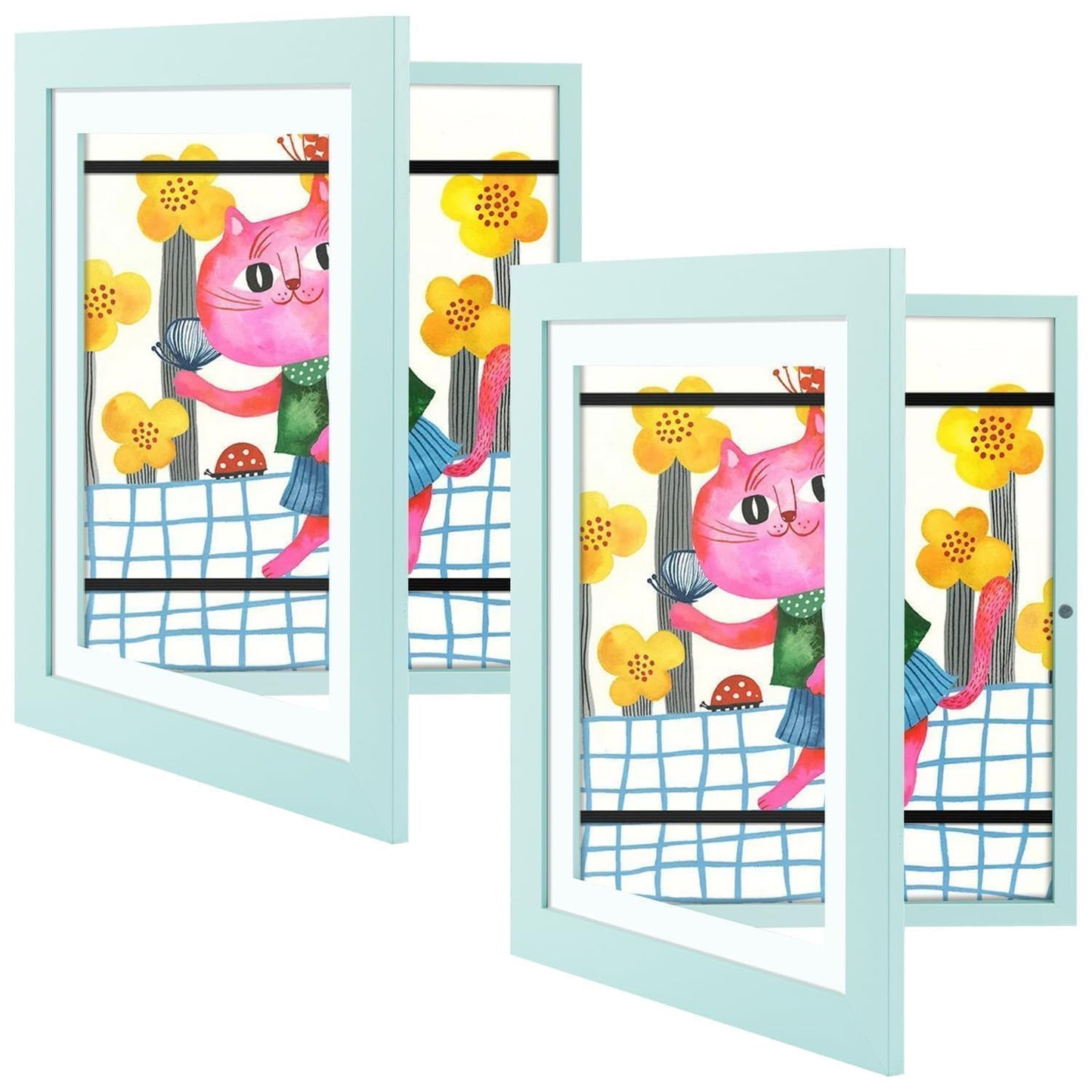 Golden State Art, 8.5x11 Kids Art Frames, Front-Opening Picture Frame Great for Kids Drawings, Artworks, Children Art Projects, Schoolwork, Home or Office (Walnut, Set of 2) BST220