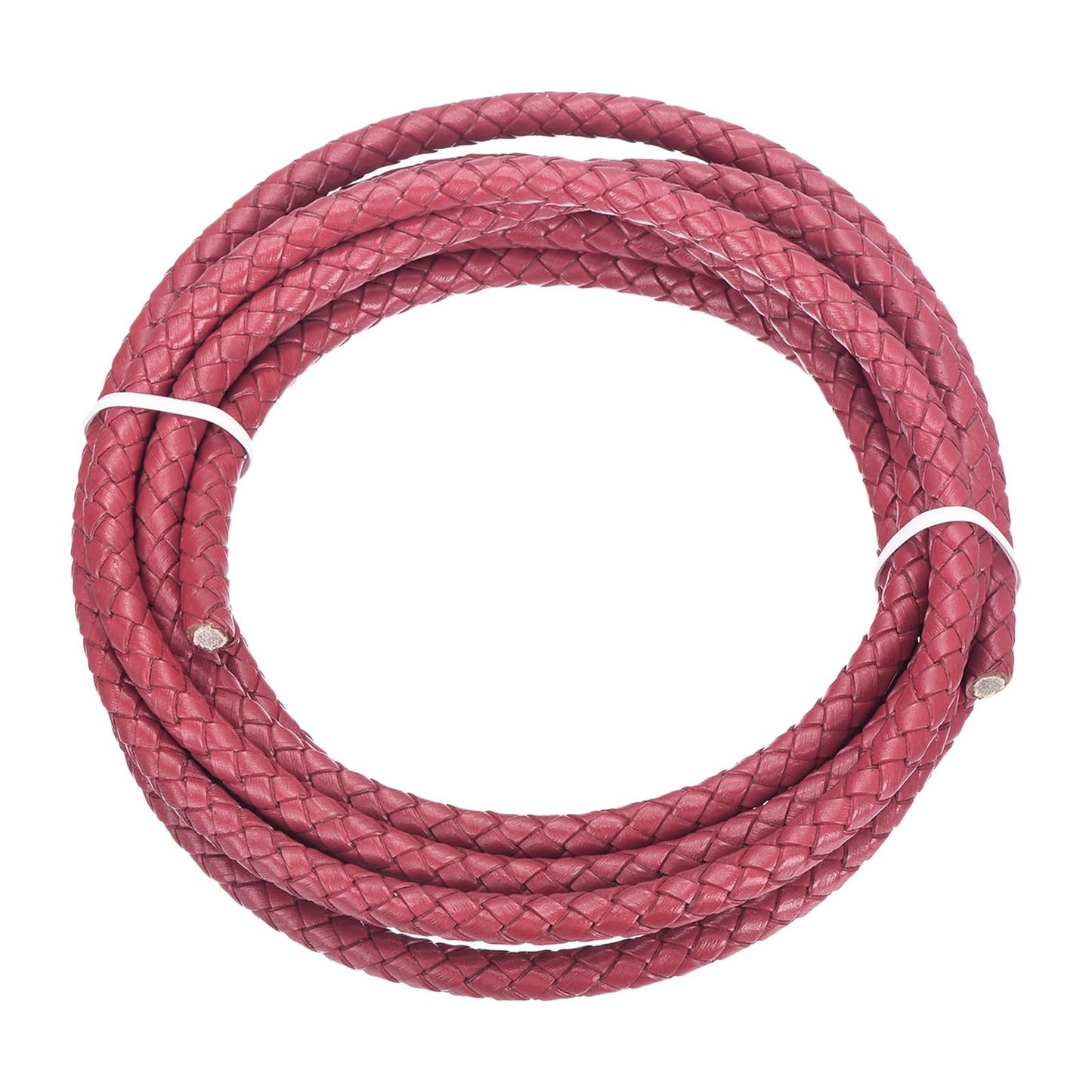 MECCANIXITY 1.1 Yards Bolo Tie Cord 6mm Diameter Round Braided Leather Strip 1 Meter Long for Bracelet Necklace Beading, Yellow WN420