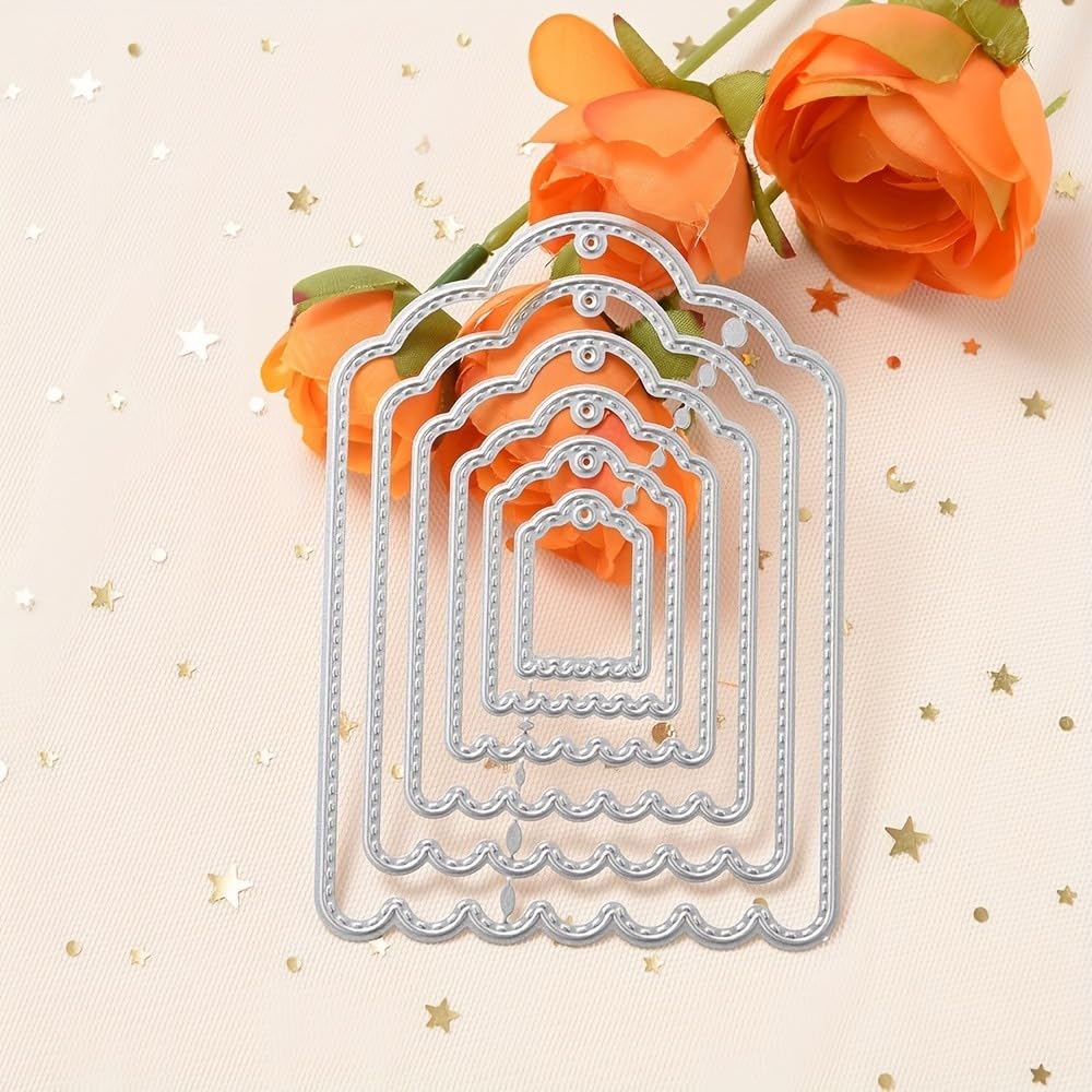Lapoo Cutting Die for Scrapbooking, 3D Backgrounds Frame New Cutting Dies DIY Album Card Making Decor Paper Craft Metal Die Cuts Party Decorations (Flower Shadow 5.4 x 2.8 in) BST220