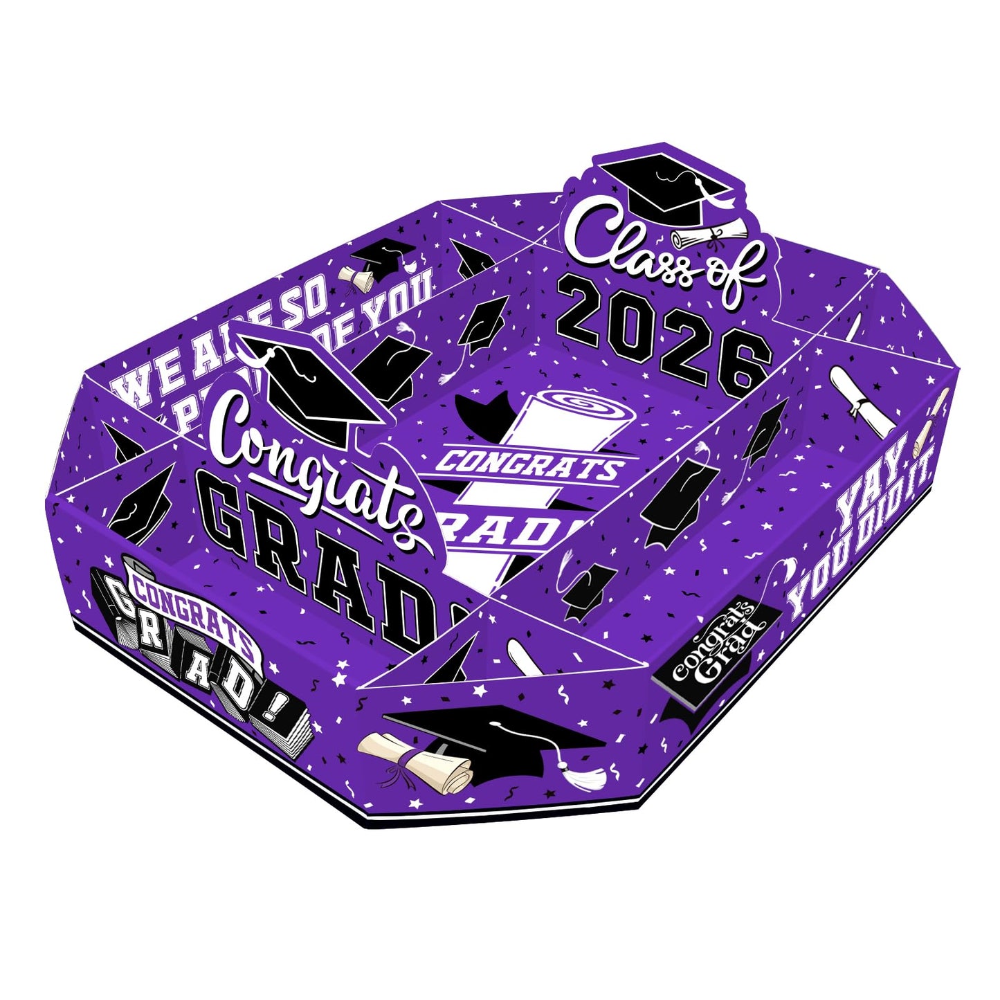 Gatherfun 2026 Graduation Party Supplies Kit - Class of 2026 Decor Set with Congrats Grad Food Trays, Graduation Decorations & Favors for a Memorable Grad Party（Red & Black） BST326H