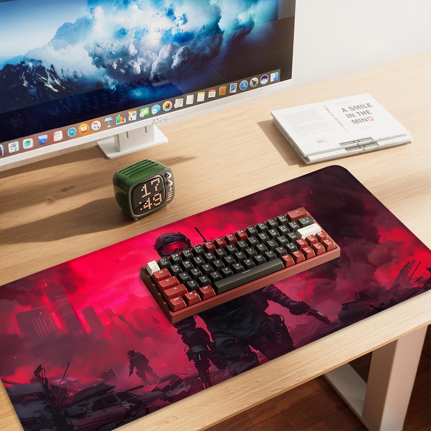 Mouse Pad Gaming Mousepad 31.5 x 11.8in Large Mouse Pad for Keyboard and Mouse with Anti-Slip Rubber Base, Keyboard Pad XL Mouse Mat for Home and Office,Snowy Forest WN420