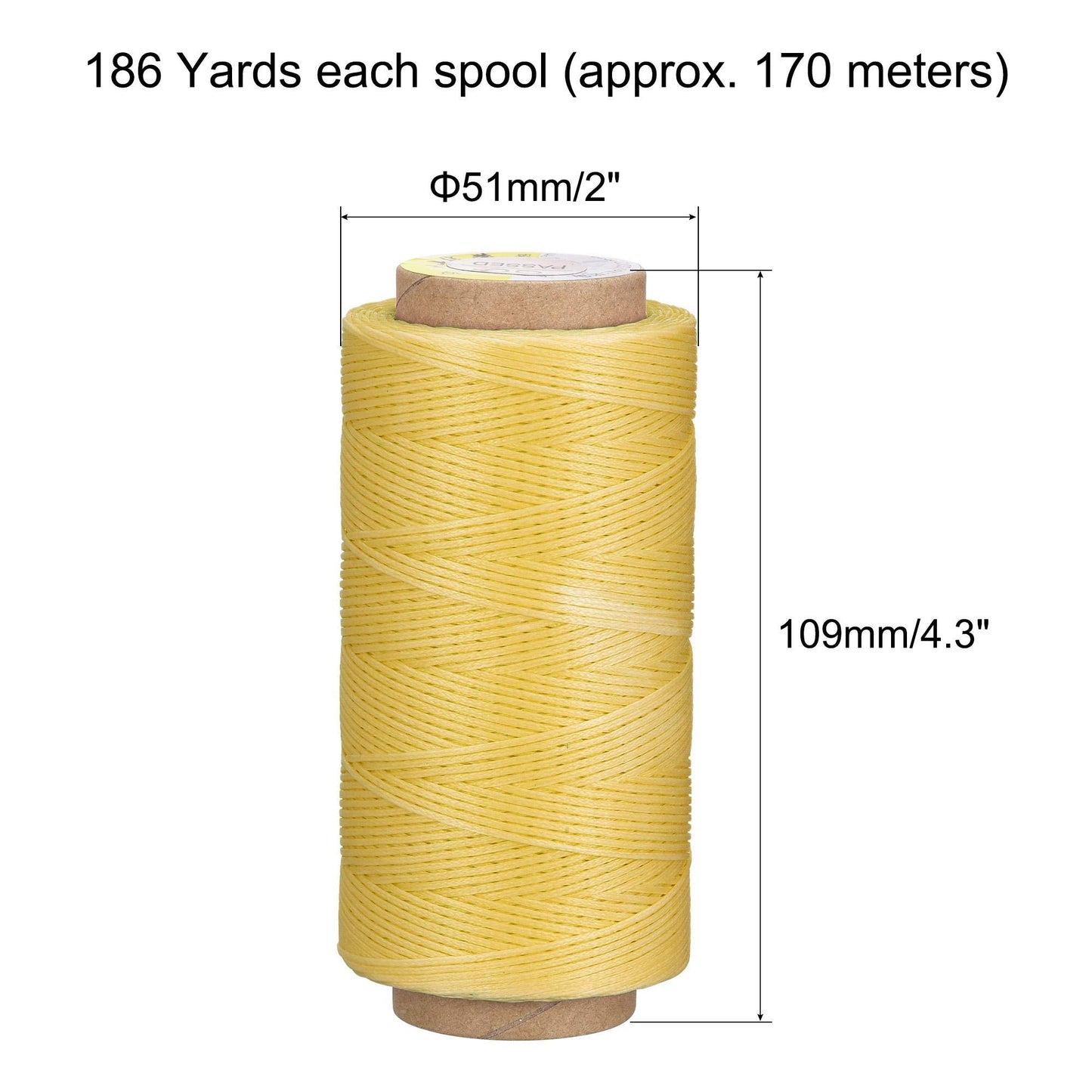 uxcell Leather Sewing Thread 186 Yards 210D/1mm Polyester Waxed Cord for Manual Sewing, Wheat BST326H