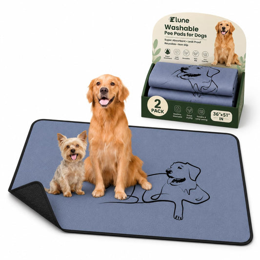 2 Pack Washable Pee Pads for Dogs 24"x24", Reusable Training Puppypads Absorbency Non-Slip & Leak-Proof for Pet Whelping Box Playpen Crate Sofa Bed Floors (Gray)
