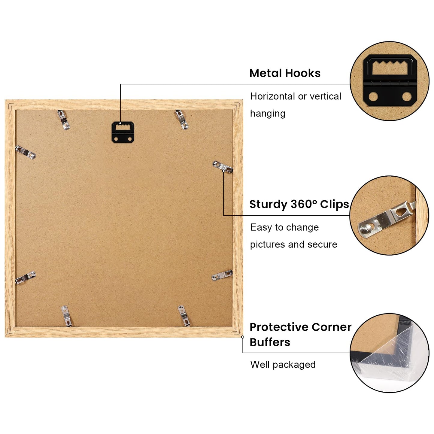YESKAY 8x10 Picture Frame Set of 9, Display Pictures 5x7 with Mat or 8 x 10 Without Mat, Multi Photo Frames for Wall Mounting or Table Top Display, Blue BST326H