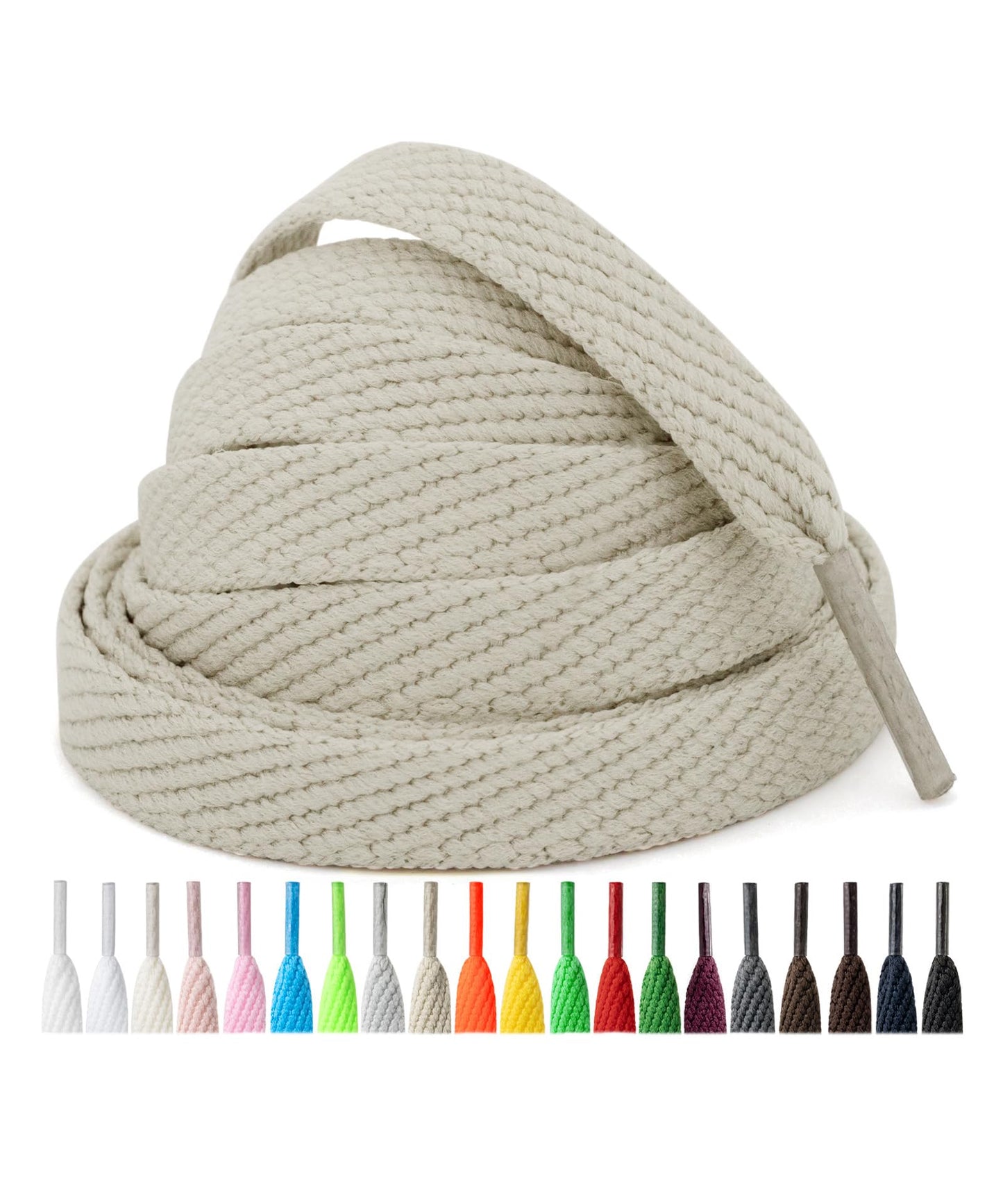 Handshop 2 Pairs Athletic Flat Shoe Laces for Sneakers in 20 Colors, 2/5" Wide Replacement Shoelaces in 30"-63" WN420