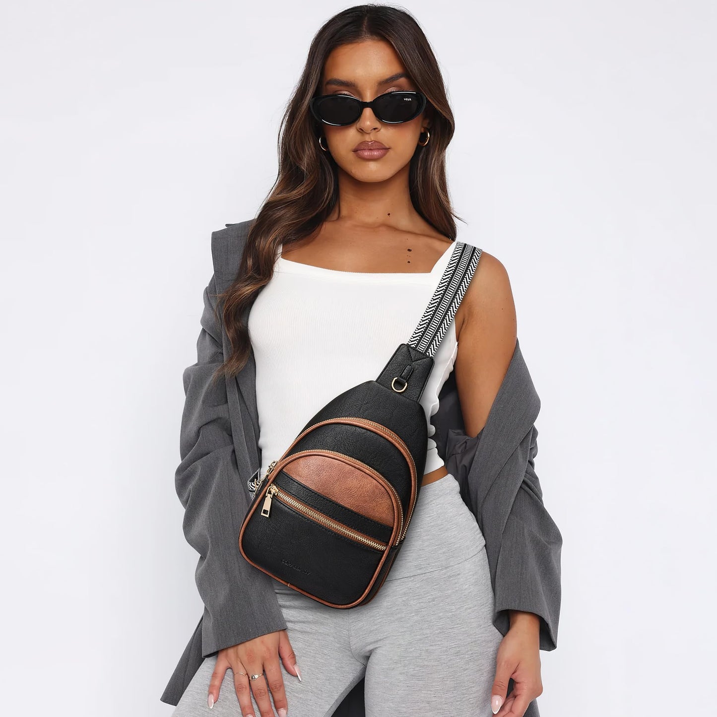 CORALDAISY Crossbody Bags for Women Fanny Pack Sling Bag Crossbody Purse Travel Purses for Women BST220