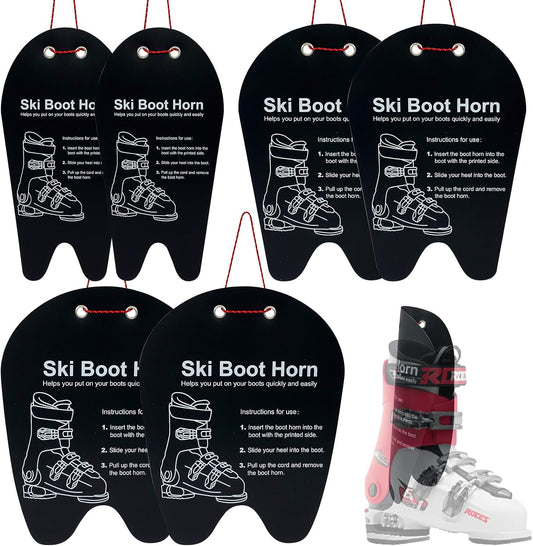Ski Boot Horn - 3 Sizes Ski Boot Shoe Horn, Cuttable Plastic Shoe Horn for Ski Snowboard Boots, Makes Putting On Ski Or Snowboard Boots Easier, Shoe Helper Tool for Skiers of All Ages WN420