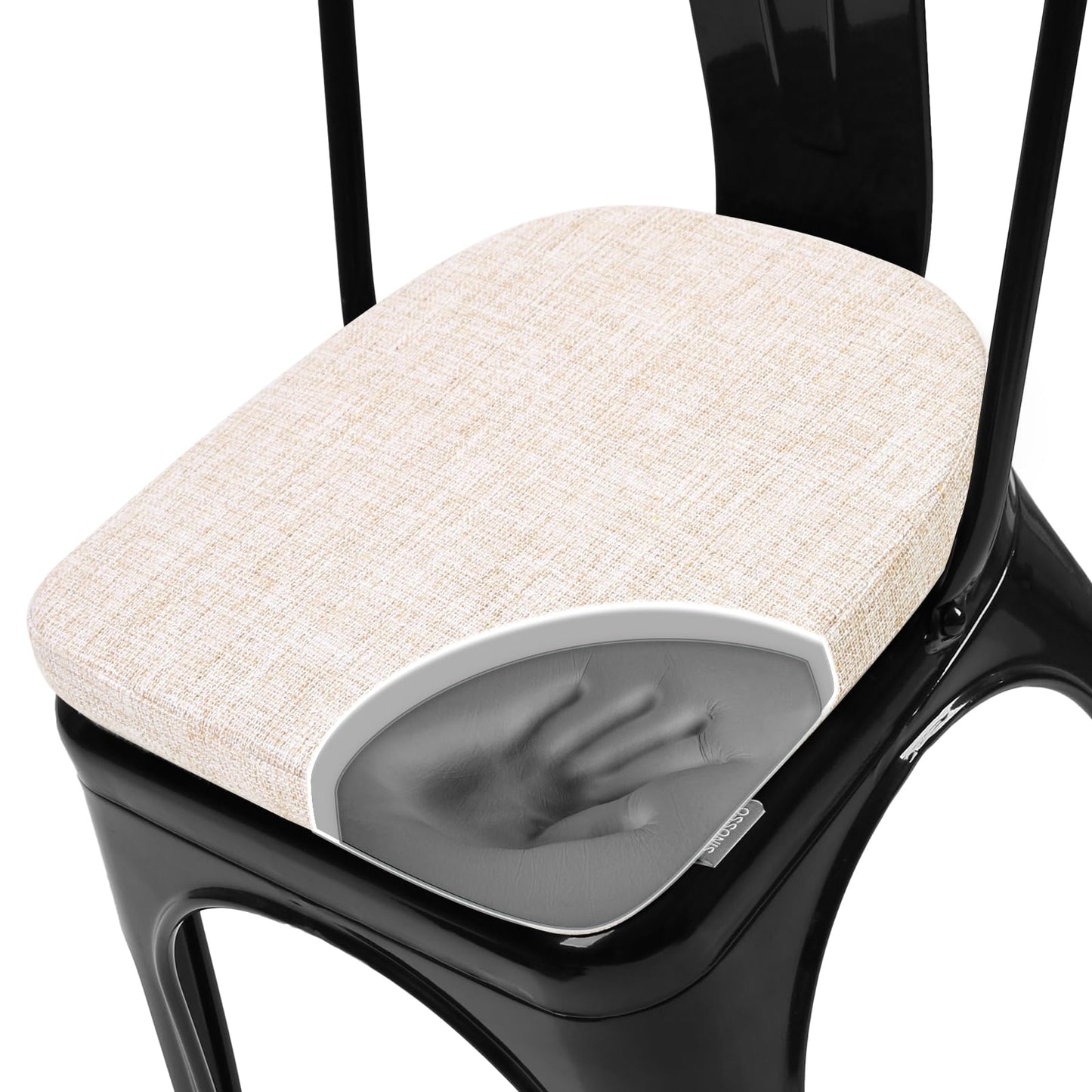 SINOSSO Memory Foam Bar Stool Cushions 4 Pcs, Modern Interwoven Style Magnetic Small Chair Pads Use for Cafe Bistro Stackable Metal Stool (Square, Red, 4) BST220