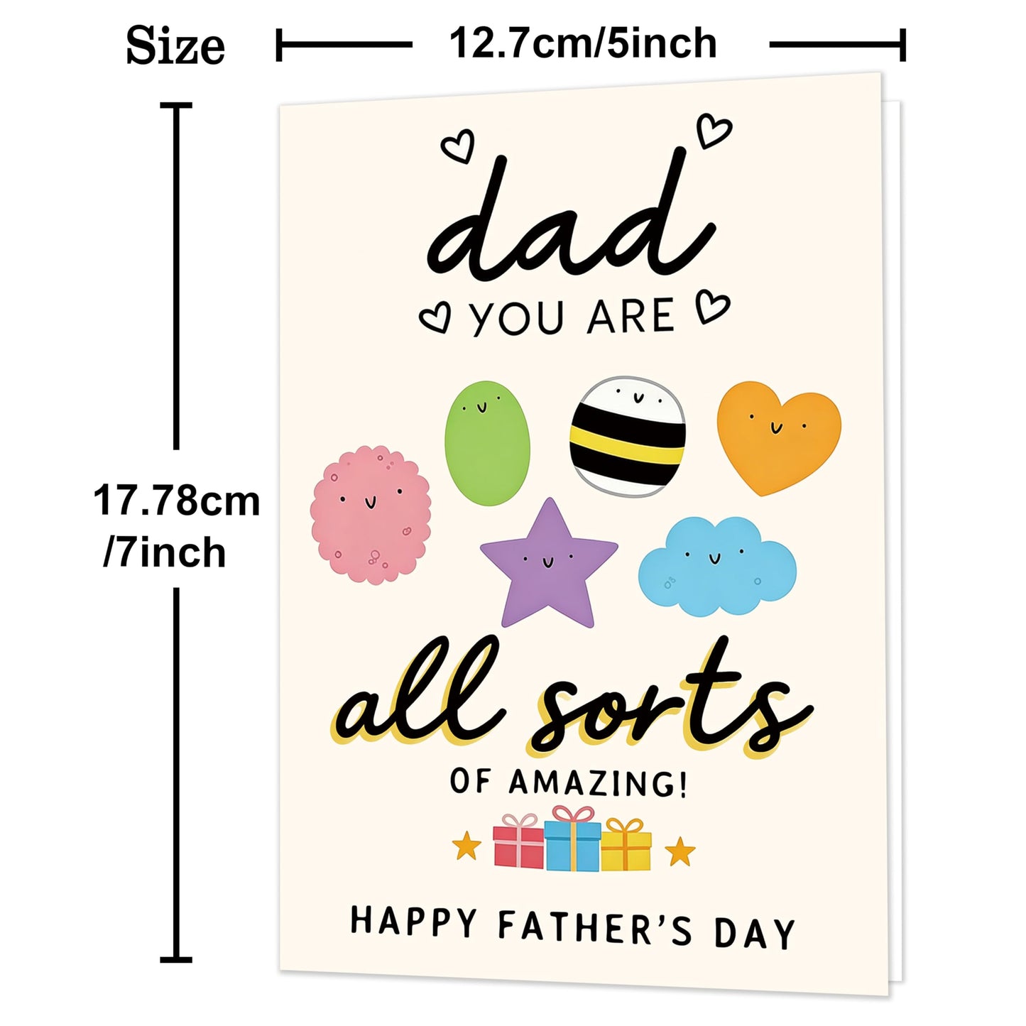 Fathers Day Card,Fathers Day Cards Gifts Decorations for Dad from Daughter Son,Happy Father's Day Cards Gifts Ideas with Envelope,Funny Sweet Dad Card BST220