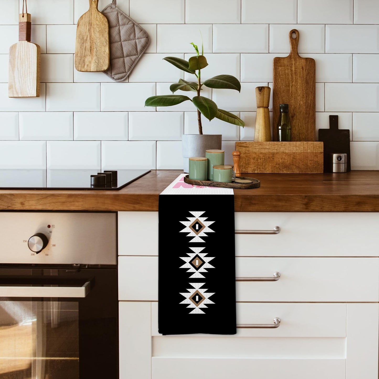 Western Boho Kitchen Towels, Southwestern Southwest Aztec Western Native American Bathroom Kitchen Decor, Western Cream Beige Neutral Decor Dish Hand Tea Towels for Bathroom Kitchen,16x24Inch BST326L
