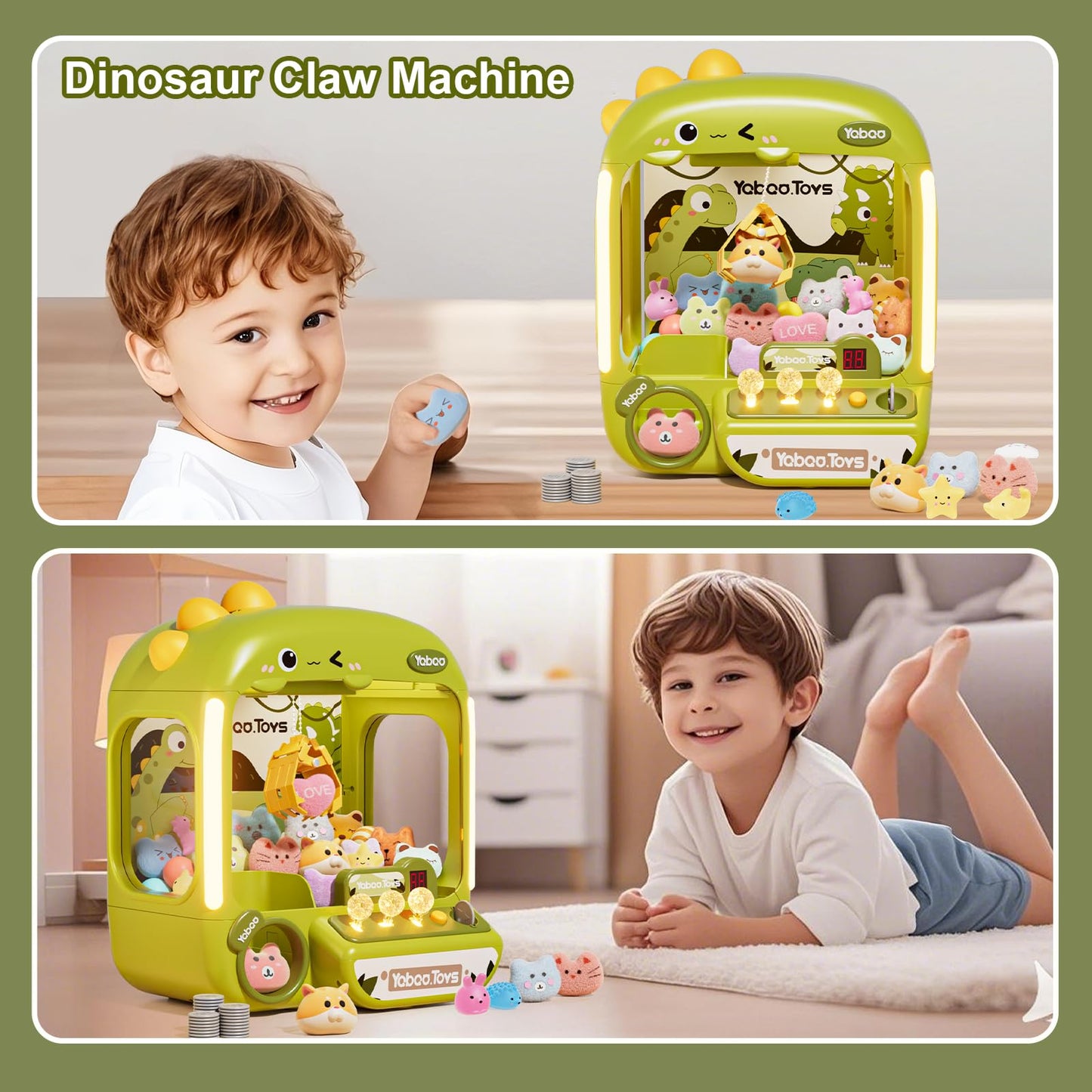 64 PCS Large Claw Machine for Kids Bunny, Vending Machine Toys for Girls 5 6 7 8 Year Old, Candy and Prize Electronic Dispenser Game Ages 5-7 6-8, Birthday Gift for 3 4 5 6 Year Old DD1210