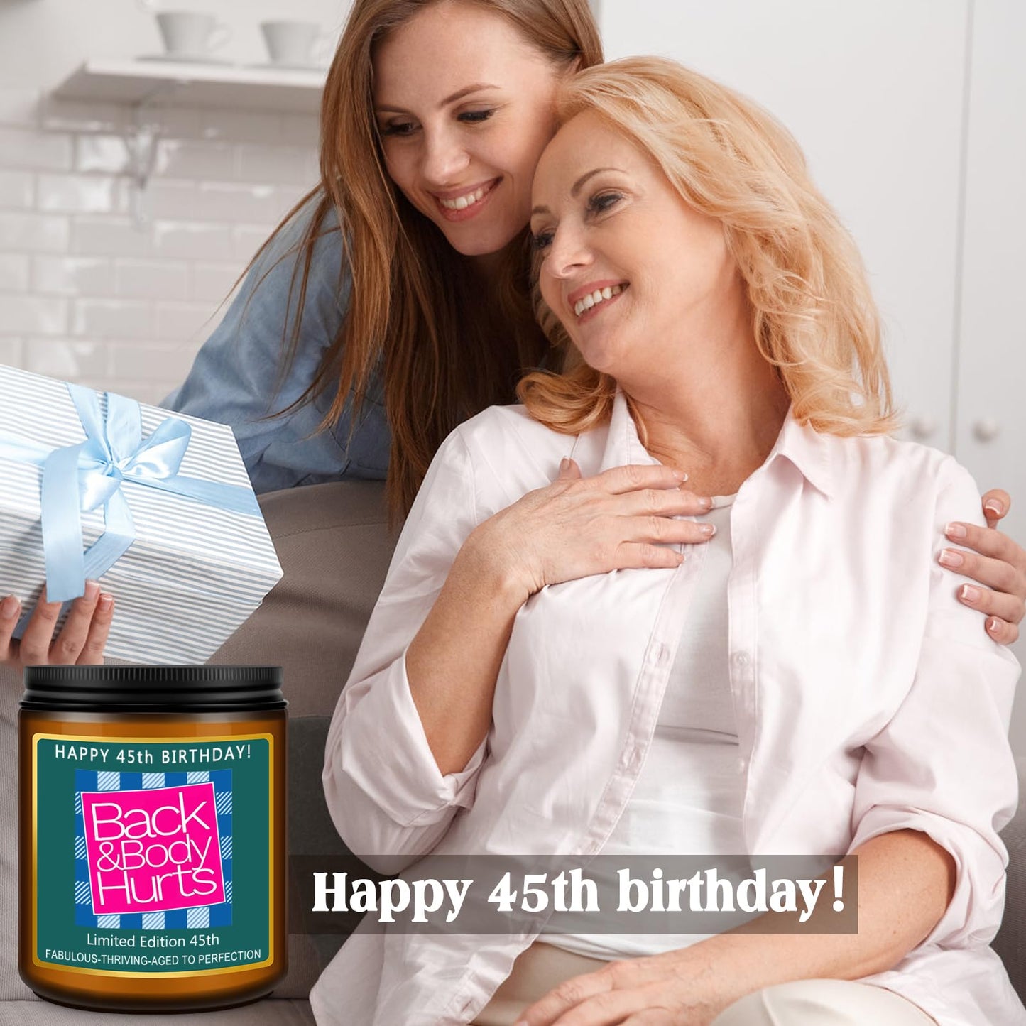 Happy 80th Birthday Decorations Gifts for Women Men, 80th Birthday Candles for Her Him, Funny 80 Years Old Ideas- Lavender Scented Candle BST326L