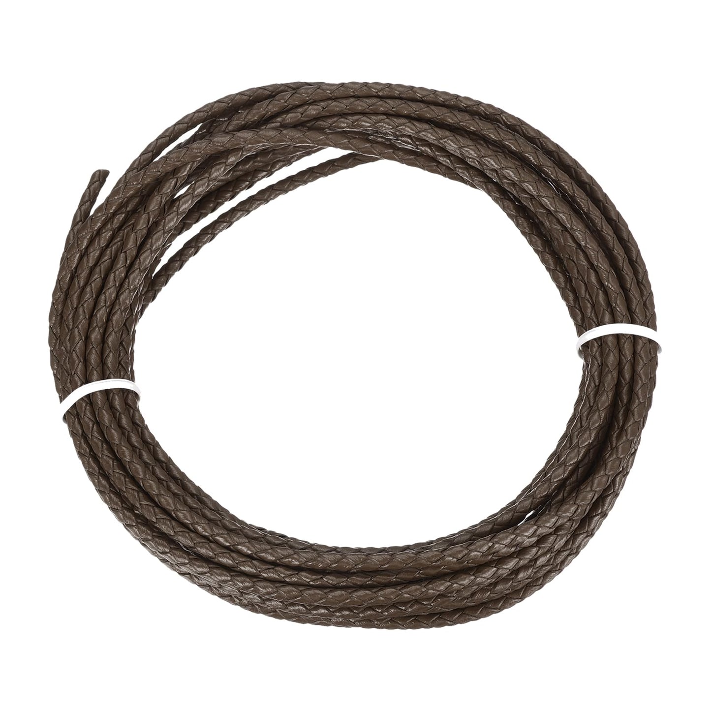 MECCANIXITY 1.1 Yards Bolo Tie Cord 6mm Diameter Round Braided Leather Strip 1 Meter Long for Bracelet Necklace Beading, Yellow WN420
