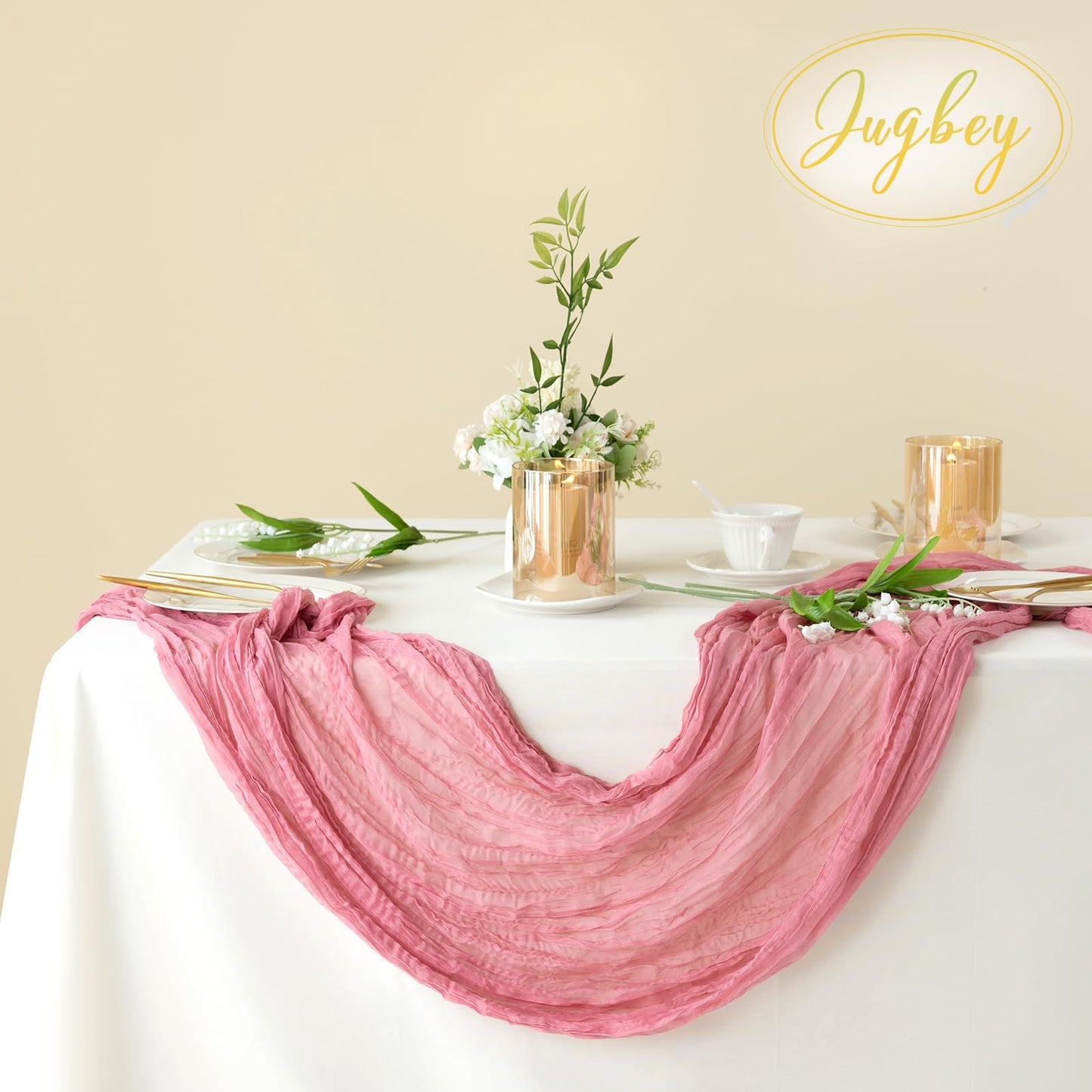 Dusty Blue Cheesecloth Table Runner Fall Autumn Decor 10ft Table Cloth for Wedding Party Baby Bridal Shower Birthday Halloween Thanksgiving Decoration BST326L
