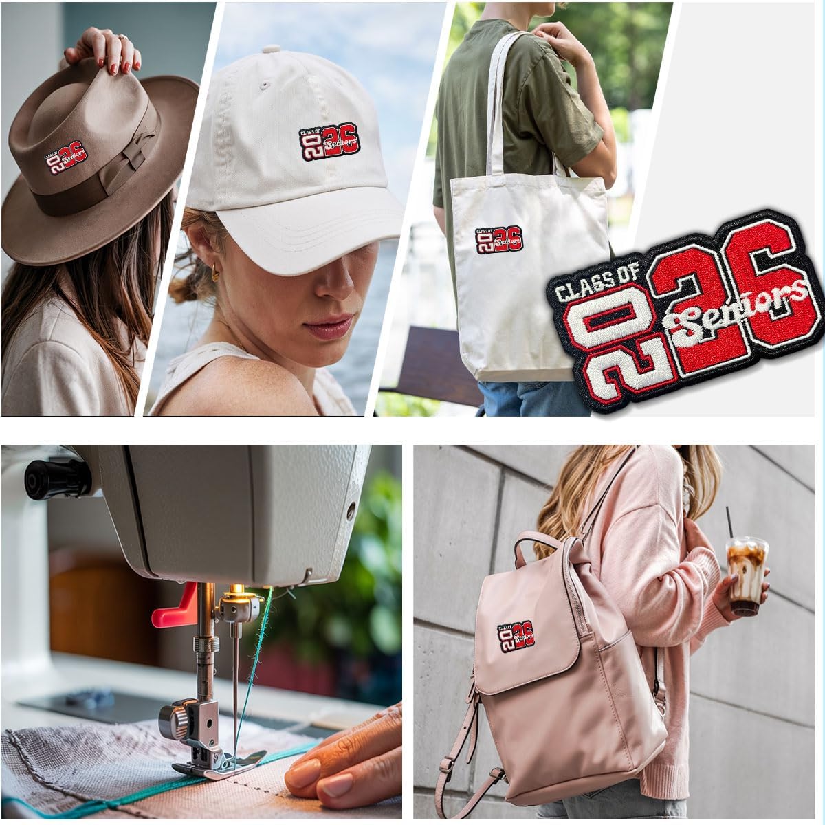 Senior Class of 2026 Embroidered Patch – Graduation 2026 Iron On Patches 3 inches for Backpack, Jacket, Hat, Jeans, Clothes – Red Applique Patch Gift Decoration for High School & College Seniors BST202