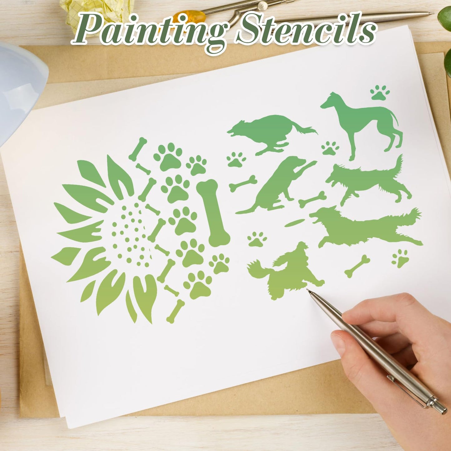 Letter Stencils for Crafts Reusable 42Pcs Number Stencils(5 Inch Font) | DIY Art Painting Stencil Furniture Decor Kit for Wood Embroidery Wall Silk Screen Journaling BST202