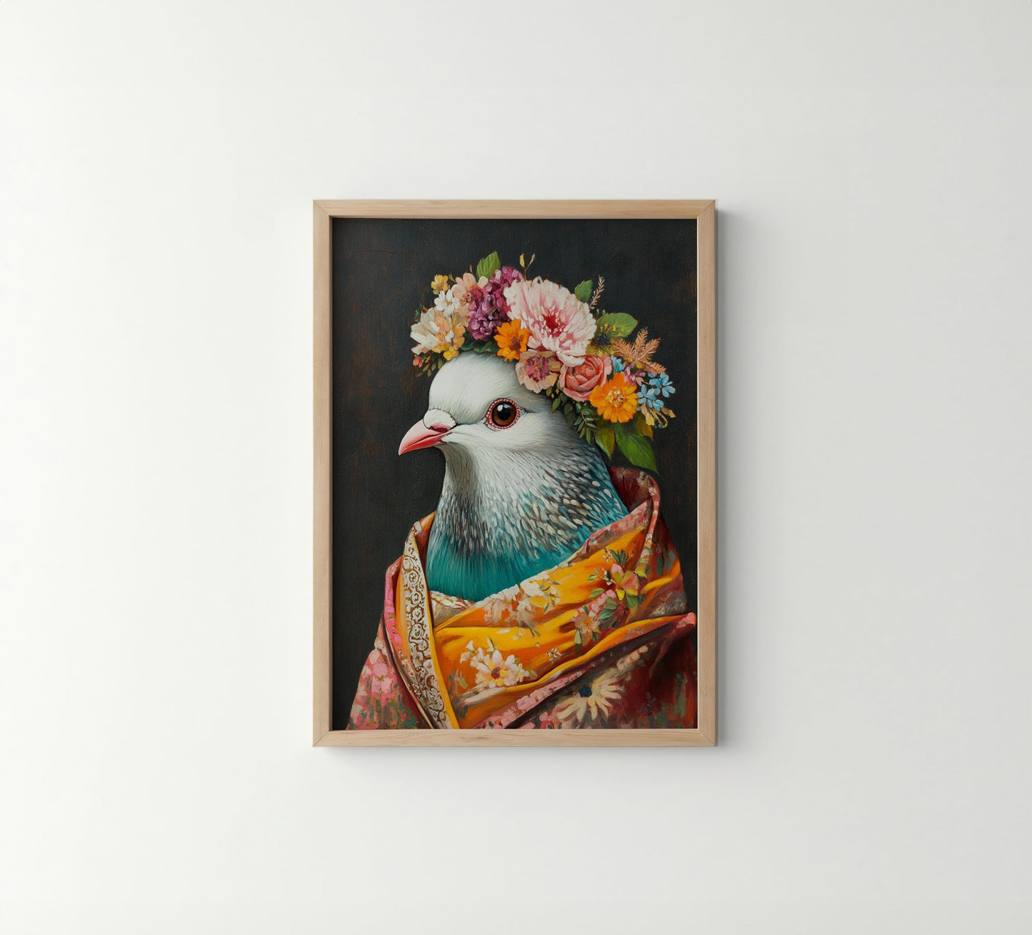 Moose Flower Head Unframed Wall Art Print Poster, Kimono Bathroom Dressing Room Decor Posters Prints for Restroom Home Picture Painting Artwork Gallery 7 (Moose, 16 x 20 inches, Unframed) BST220