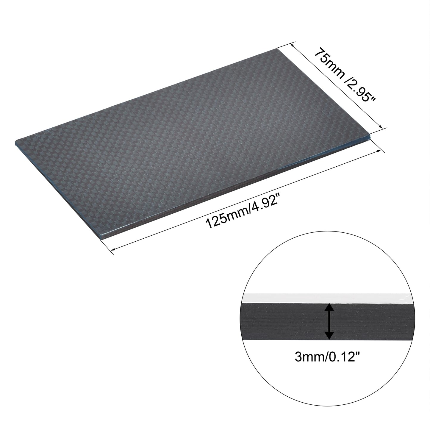 uxcell Carbon Fiber Plate Panel Sheets 250mm x 200mm x 0.5mm Laminate Plate Carbon Fiber Board (Plain Glossy) WN420