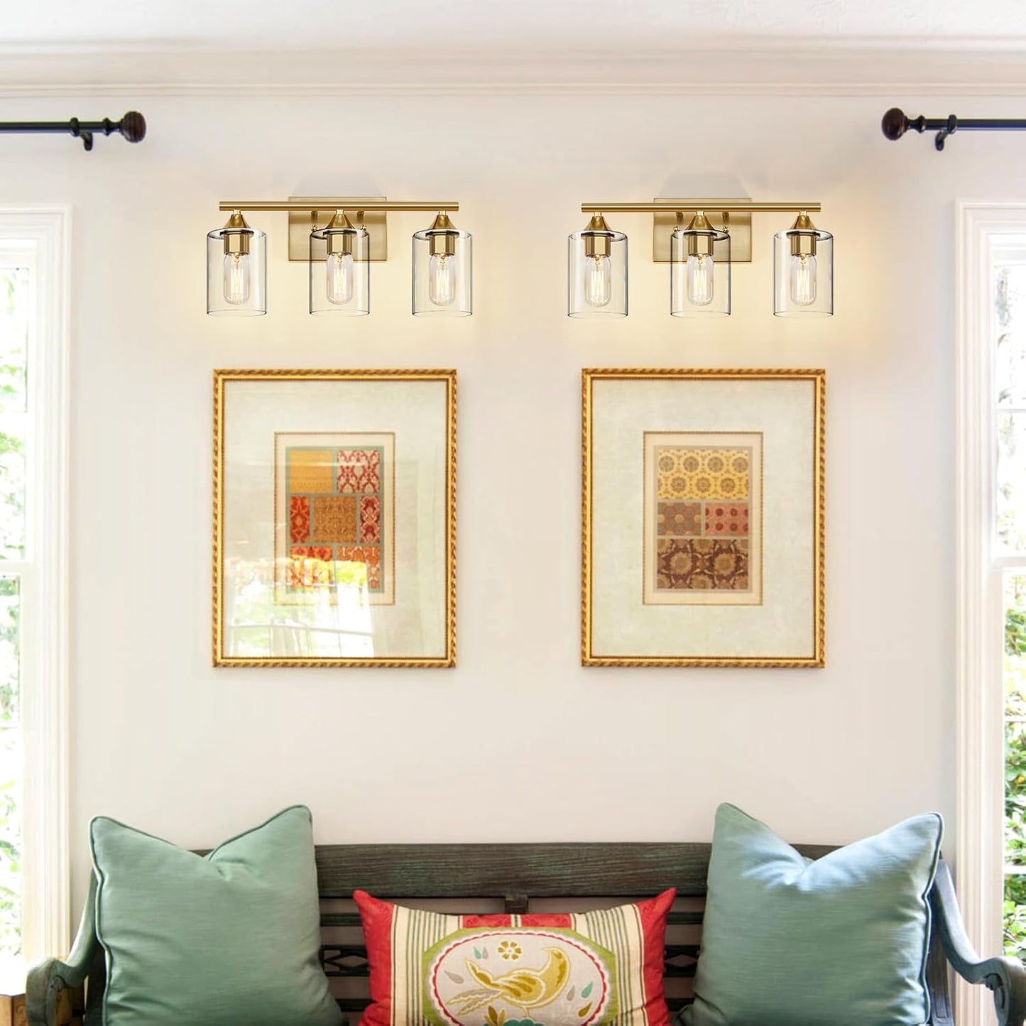 Gold Bathroom Light Fixtures,3-Light Vanity Lights RD12