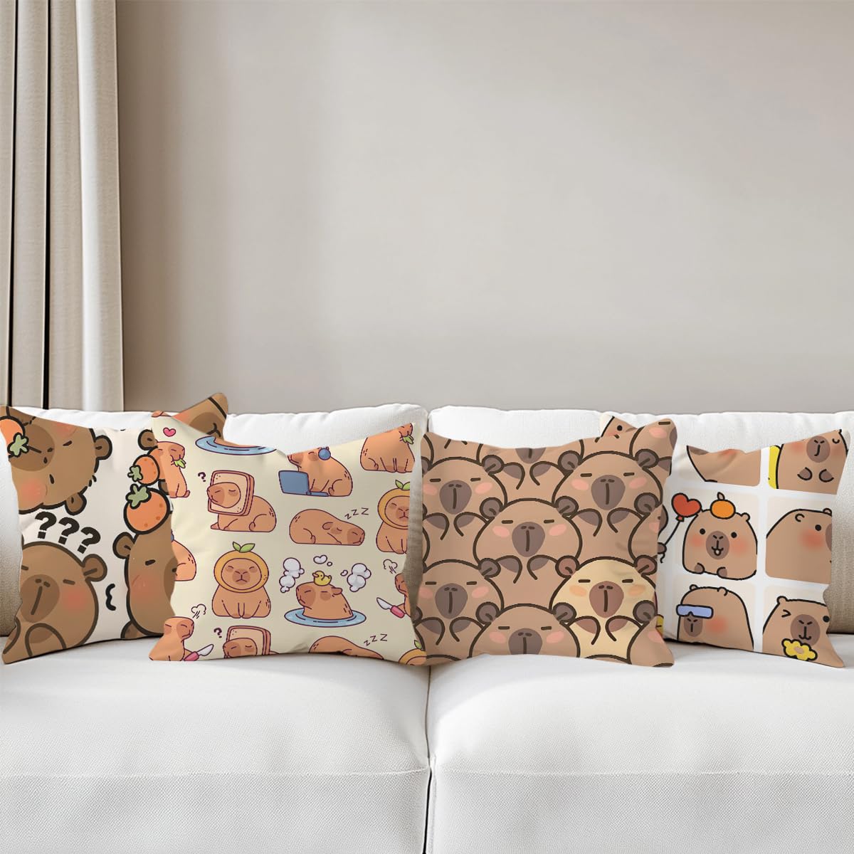 4 PCs Lemon Decor Pillow Covers 18x18, Italian Gifts Throw Pillow Covers | Italy Lemon Pillow Cases Decorative Pillow Protectors Living Room Bedroom Office Home Decor for Cushion Car Bed BST202