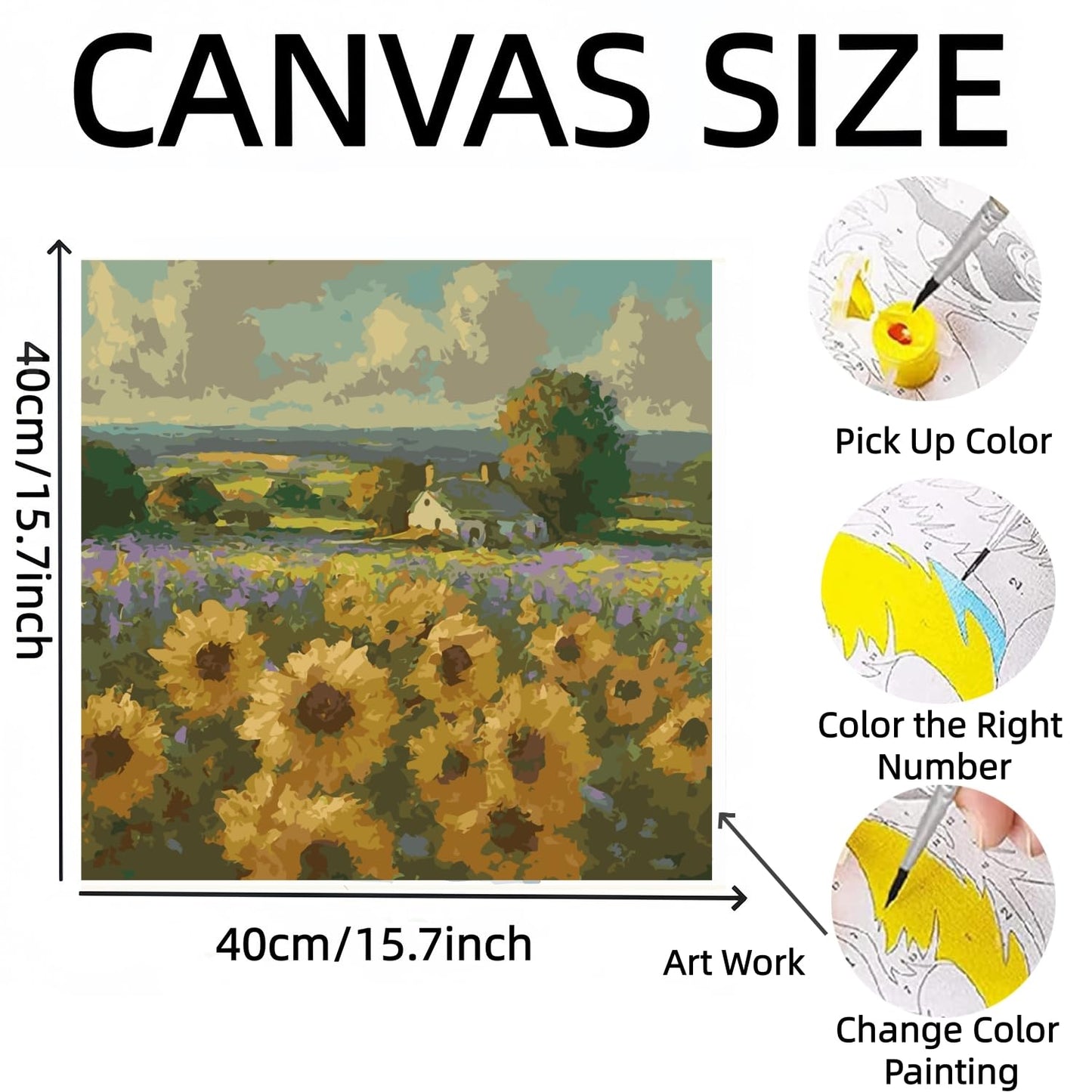 DOTSTART Paint by Numbers Kit for Adults,Beautiful View Paint by Number for Adults,Acrylic Adults' Paint-by-Number Kits, DIY Easy Paint by Number Adult Canvas for Home Wall Art Decor, 11.8X15.75 inch BST220