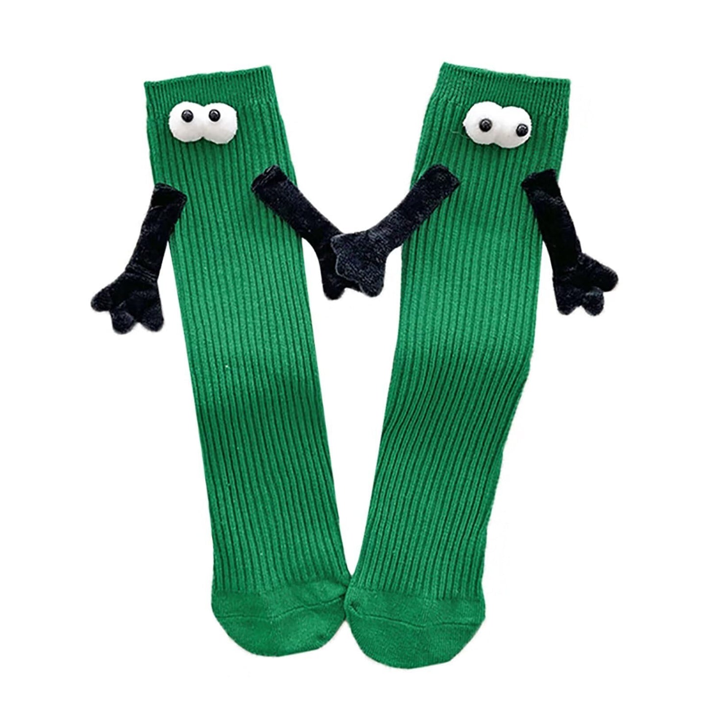 ARTSIM Magnetic Hand Holding Socks for Couple Friends Kids - 3D Doll Mid-Tube Cute Novelty Xmas Socks BST326H