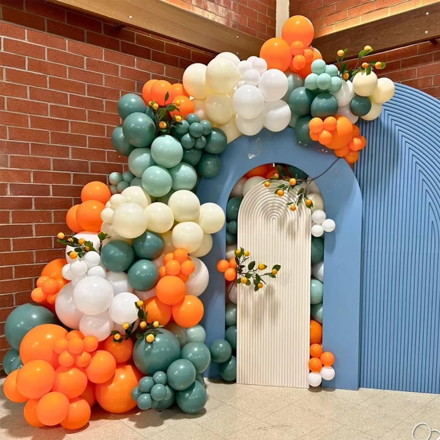 Dusty Green Blue Balloon Arch Kit, Fog Green Dusty Water Blue Beige Ivory Latex Balloons Garland Kit for Women Men Neutral Birthday Wedding Baby Bridal Shower Jungle Safari Party Decorations WN420