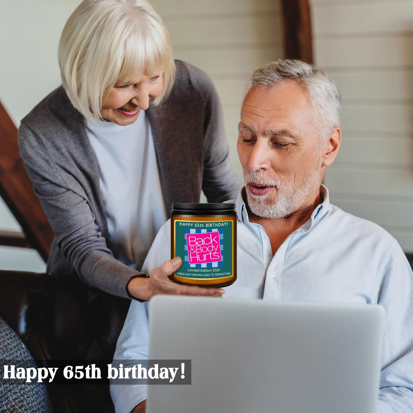 Happy 80th Birthday Decorations Gifts for Women Men, 80th Birthday Candles for Her Him, Funny 80 Years Old Ideas- Lavender Scented Candle BST326L