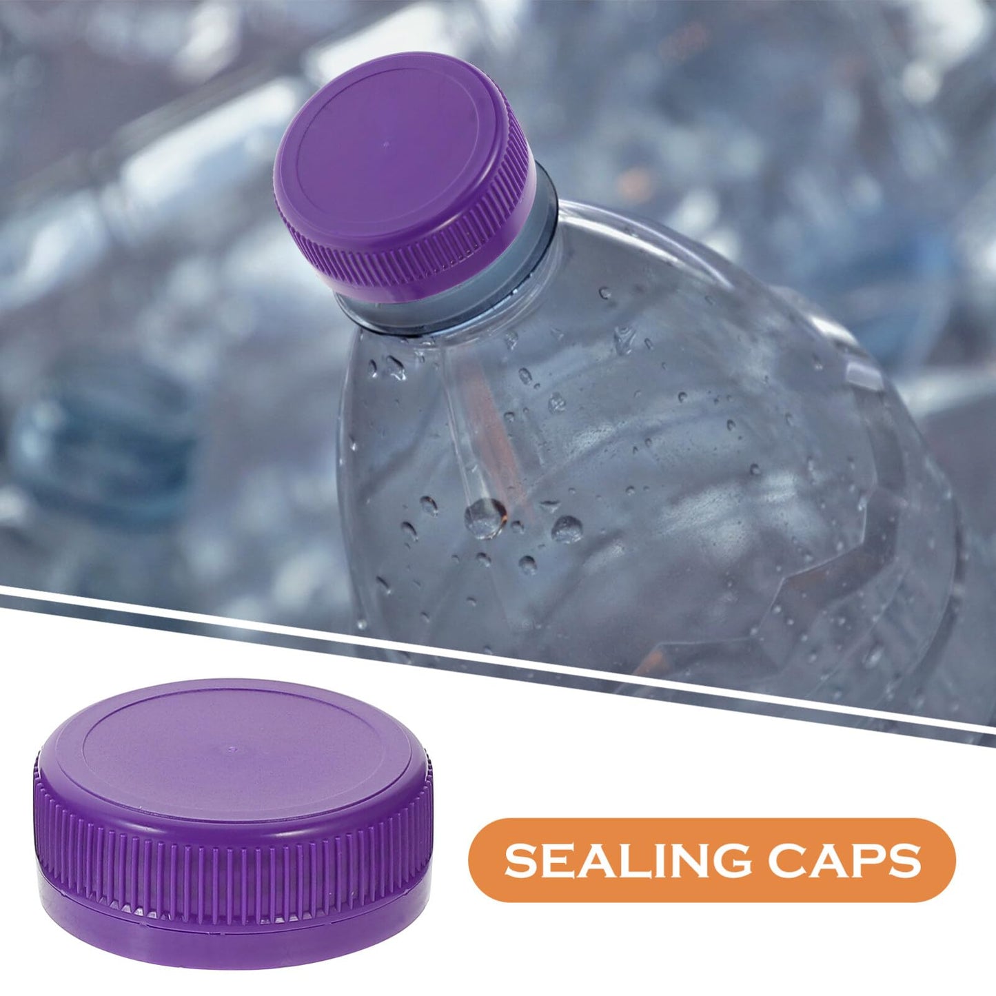 100Pack White Plastic Bottle Caps, 38mm (1.53") Replacement Lids, Leak-Free Screw-on Caps for Juice, Milk, Water Bottles Tops and Diy Crafts BST202