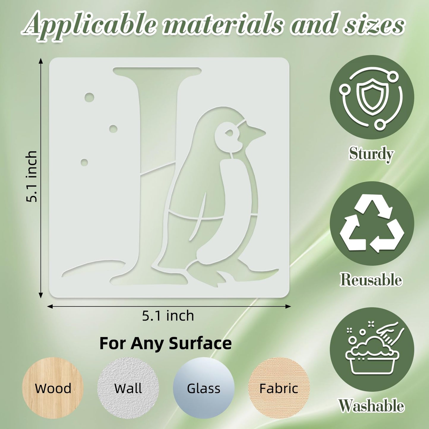 Letter Stencils for Crafts Reusable 42Pcs Number Stencils(5 Inch Font) | DIY Art Painting Stencil Furniture Decor Kit for Wood Embroidery Wall Silk Screen Journaling BST202