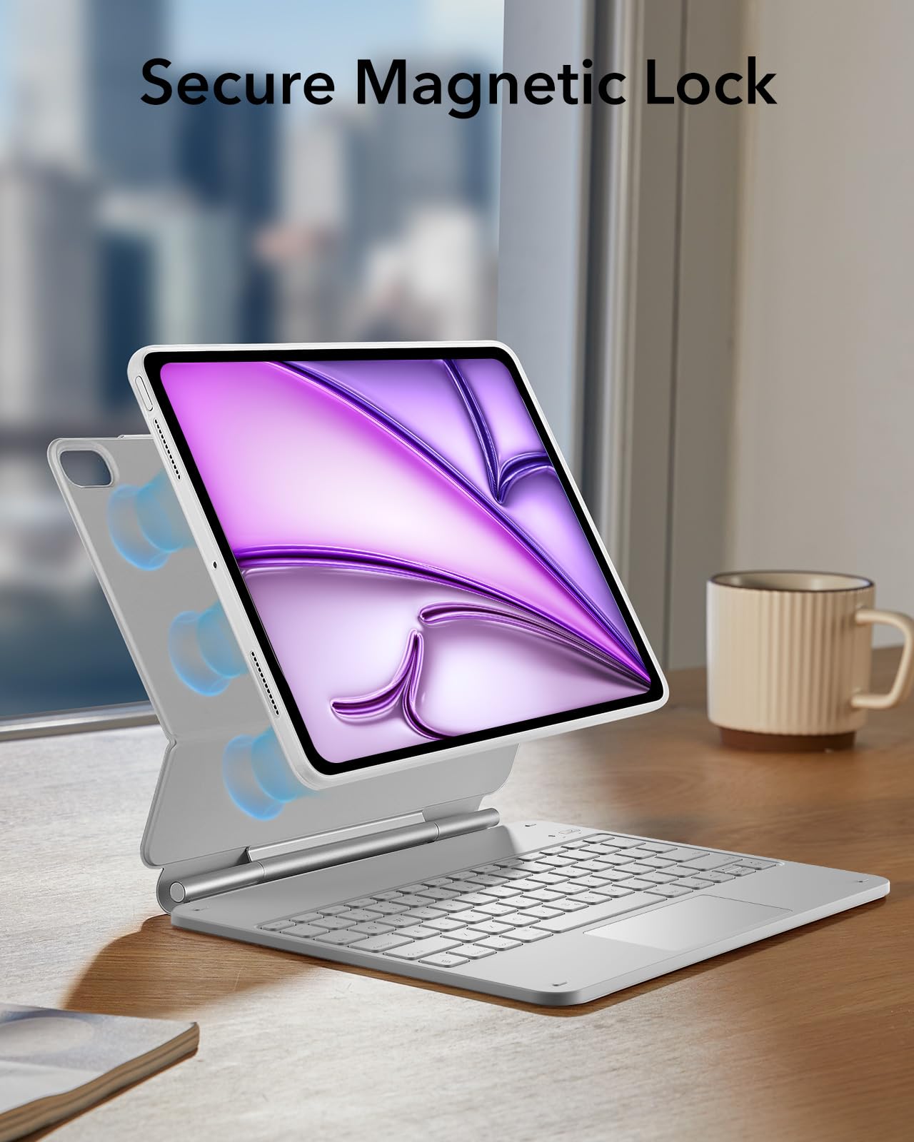 ESR for iPad Air 11 Inch Case with Keyboard M4/M3/M2 (2026/2025/2024) & iPad Pro 11/Air 5th/4th Gen Keyboard, Easy-Set Magnetic Stand, Portrait/Raised Modes, with Removable Protective Case, Black
