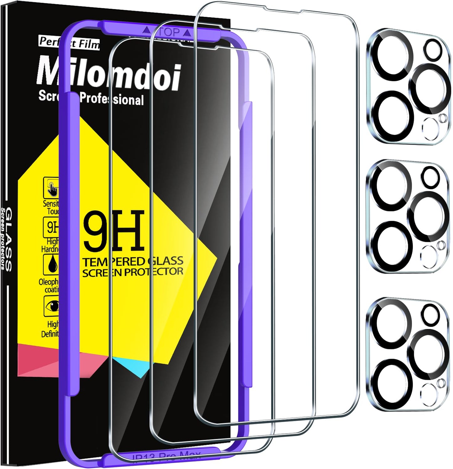 Milomdoi 6 in 1 Privacy Screen Protector for Samsung Galaxy Z Fold 7, 2 Pack Inside Anti-Spy Film with 2Pack Front Tempered Glass + 2 Pacs Camera Lens Protector Accessories WN420