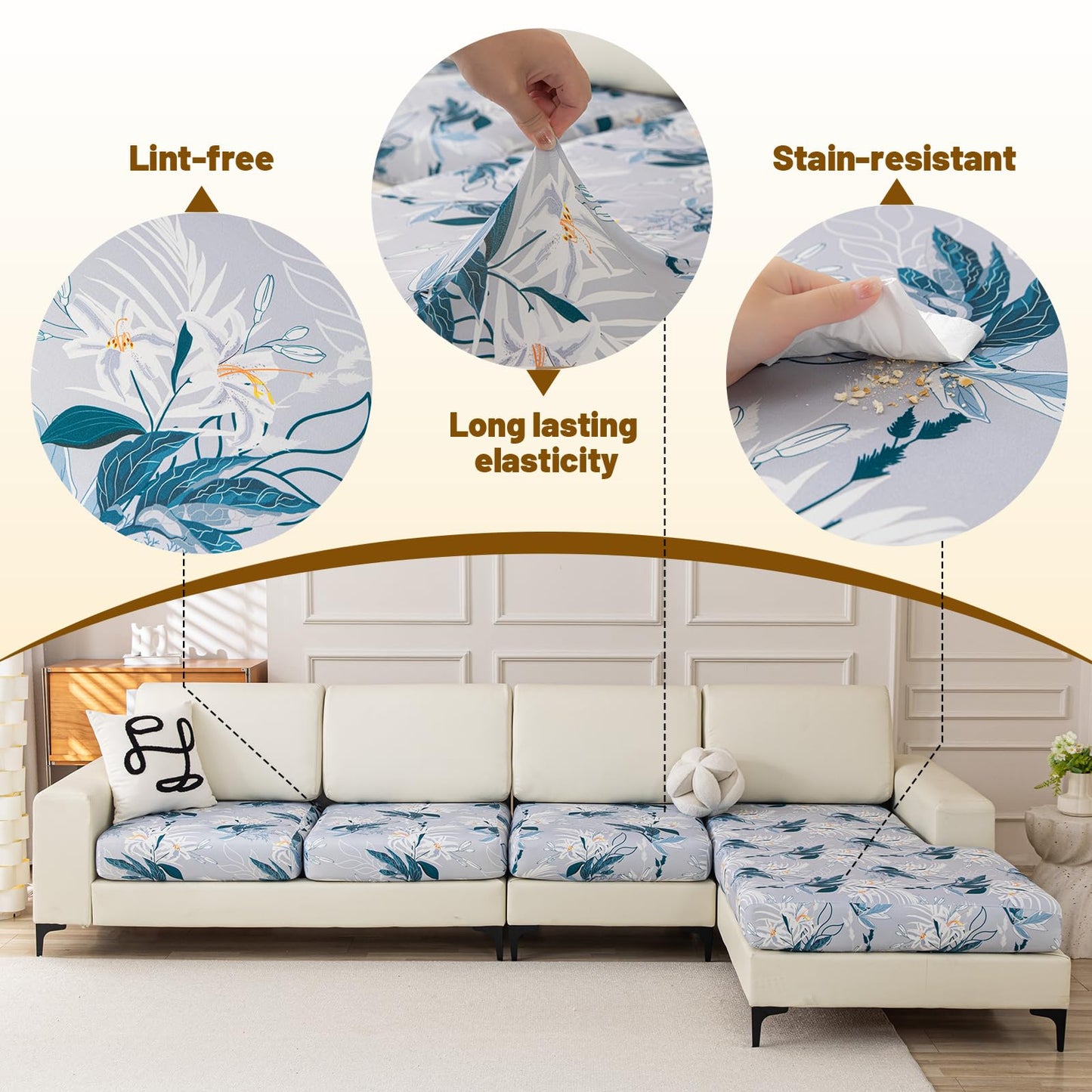 Stretch Couch Cushion Covers for Individual Sofa Seat Cushion,Washable Slipcover for Chair Loveseat Sofa,Furniture Protector Cushion Sofa Cover(Backrest or Seat) BST326H