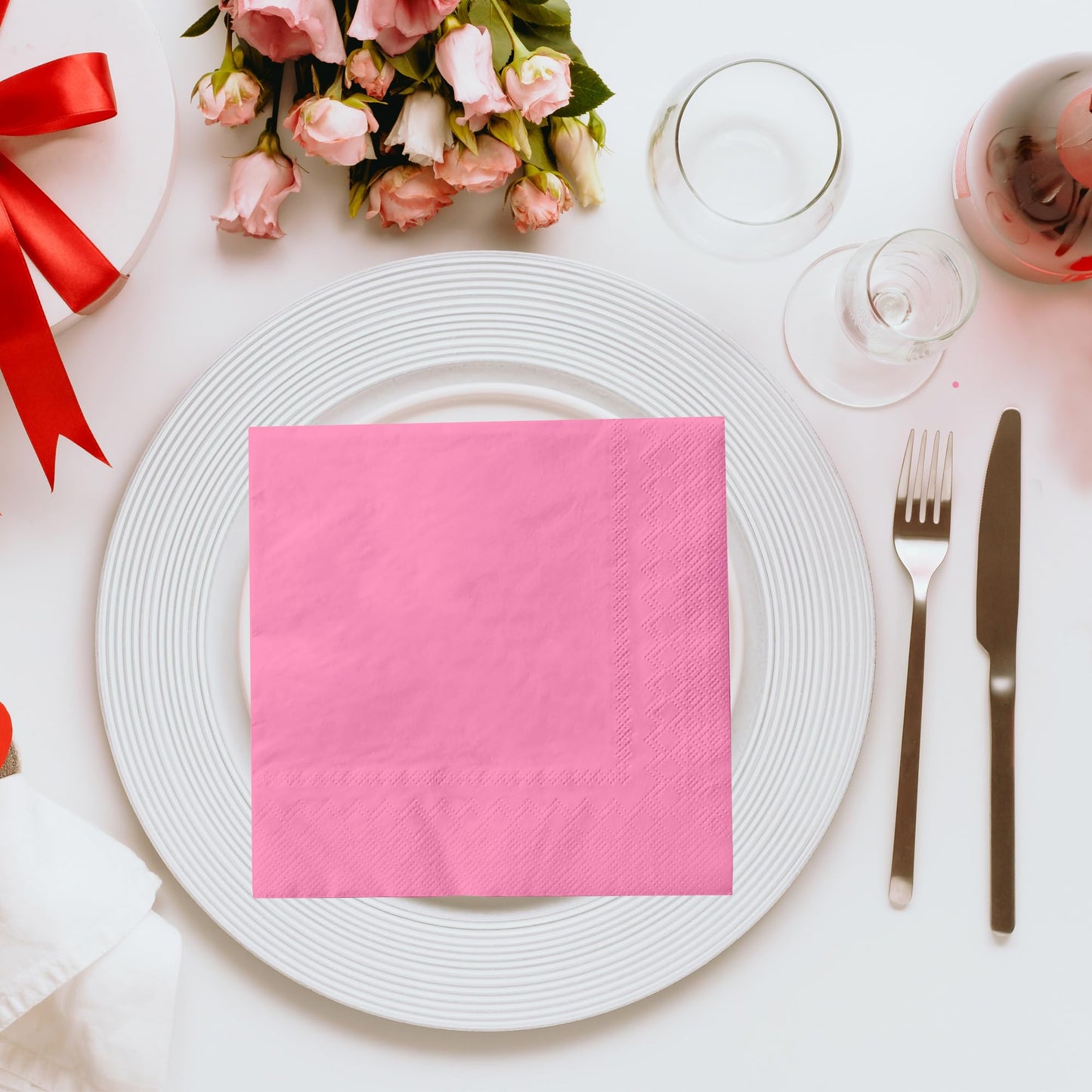 60Pcs Galentines Day Paper Napkins,Pink Heart Galentine's Gang Napkins for Girl Ladies Valentine‘s Day Party Supplies (Galentines Day) BST326L