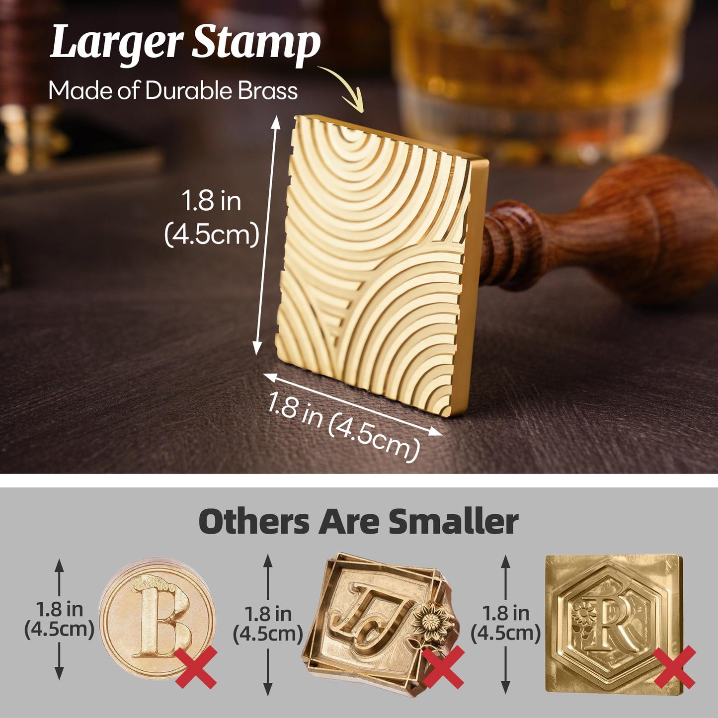 NiHome Ice Cube Stamp for Cocktails, Copper Ice Press Stamps w/Brass Head & Solid Wooden Handle Gift Packaging, Easy-to-Use for Cocktails Whiskey, Party Drinks, Home Bar, Holiday Events (3 Patterns) BST326H
