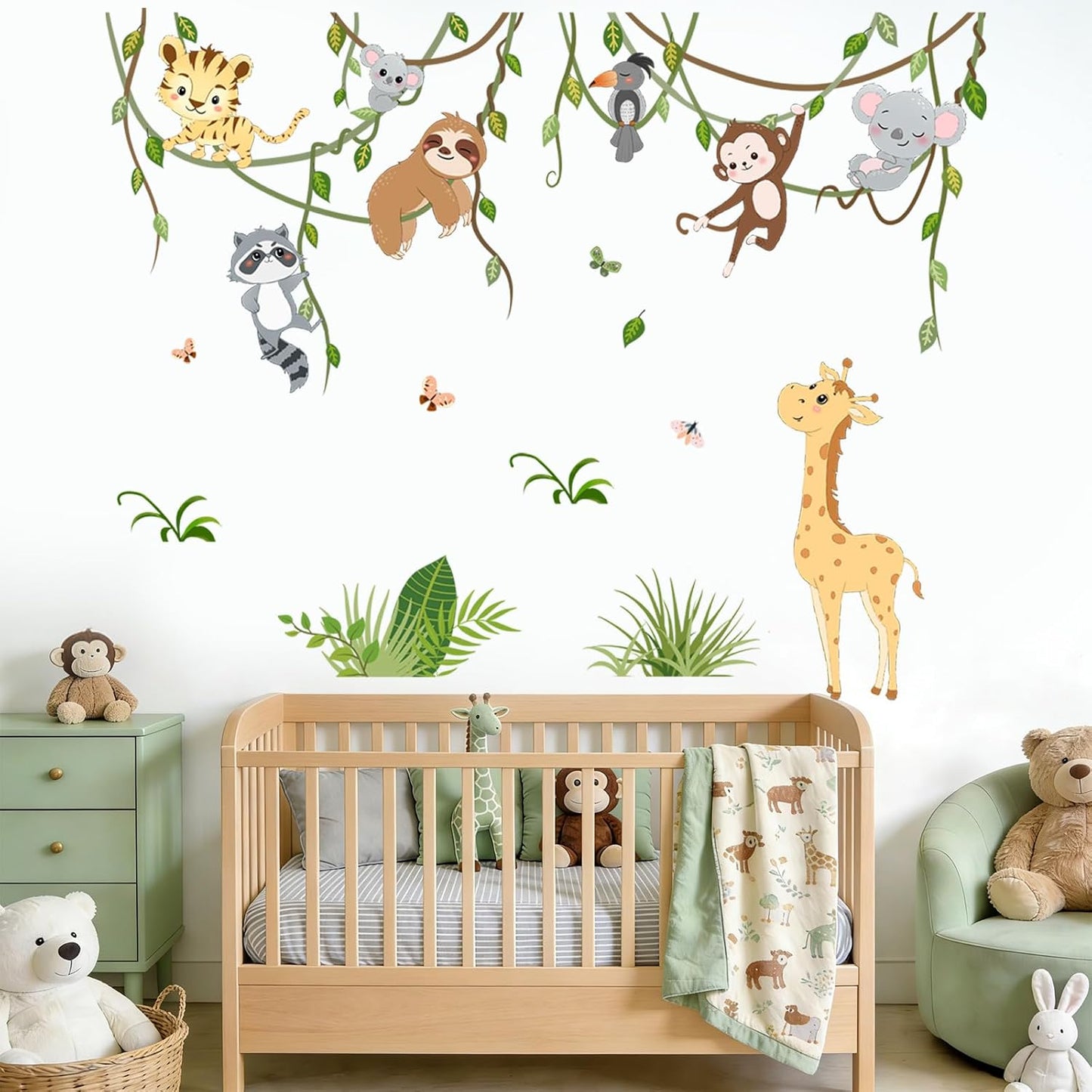 Safari Animals Wall Stickers, Jungle Monkey | Wall Decor, Safari Theme BST326L