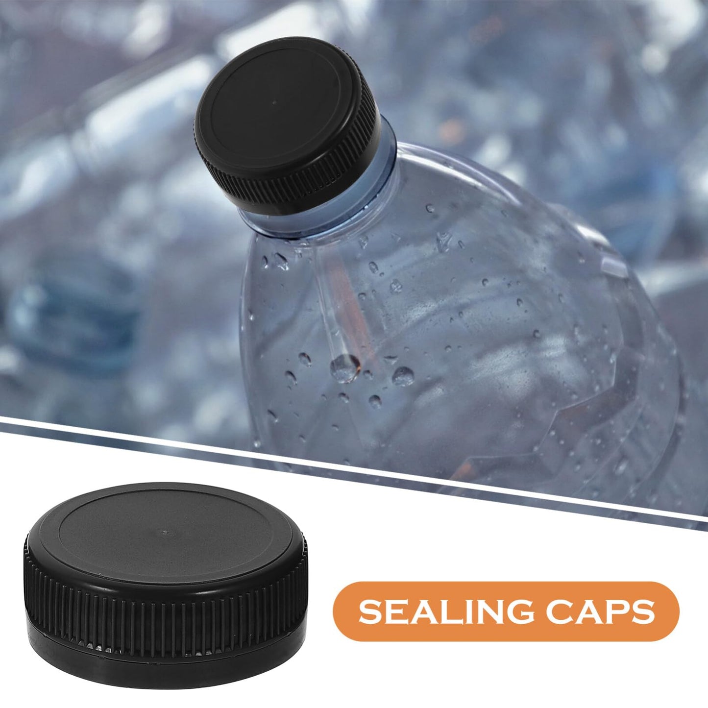 100Pack White Plastic Bottle Caps, 38mm (1.53") Replacement Lids, Leak-Free Screw-on Caps for Juice, Milk, Water Bottles Tops and Diy Crafts BST202