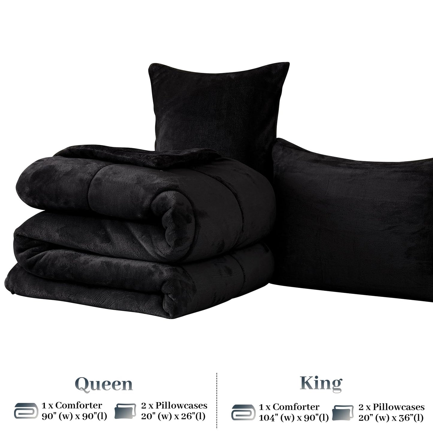 YIYEA Fluffy Queen Size Comforter Set, Luxury Faux Fur Comforter, Ultra Soft Plush Fuzzy Velvet Bedding Comforter Sets for Fall Winter, Cozy Warmth, No Shedding, 3PC, Queen, Light Grey BST326H