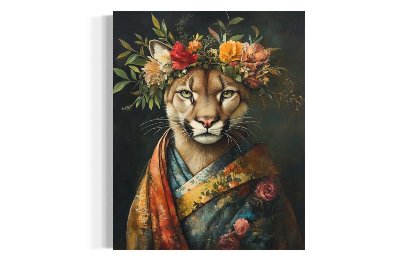 Moose Flower Head Unframed Wall Art Print Poster, Kimono Bathroom Dressing Room Decor Posters Prints for Restroom Home Picture Painting Artwork Gallery 7 (Moose, 16 x 20 inches, Unframed) BST220
