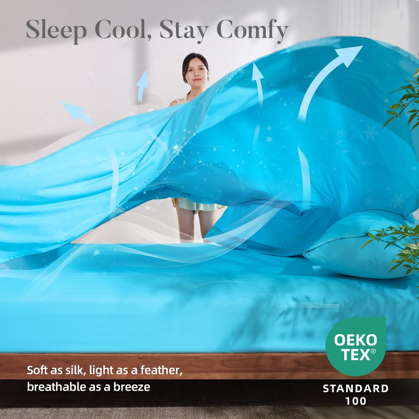 4 Piece Twin Size Sheet - Cooling Bed Sheets Set, Blend Rayon Derived from Bamboo, Breathable Soft Hotel Luxury Bedding & Pillowcases, Silky Fit 16 inch Extra Deep Pocket, Oeko-Tex - Olive Green BST326H