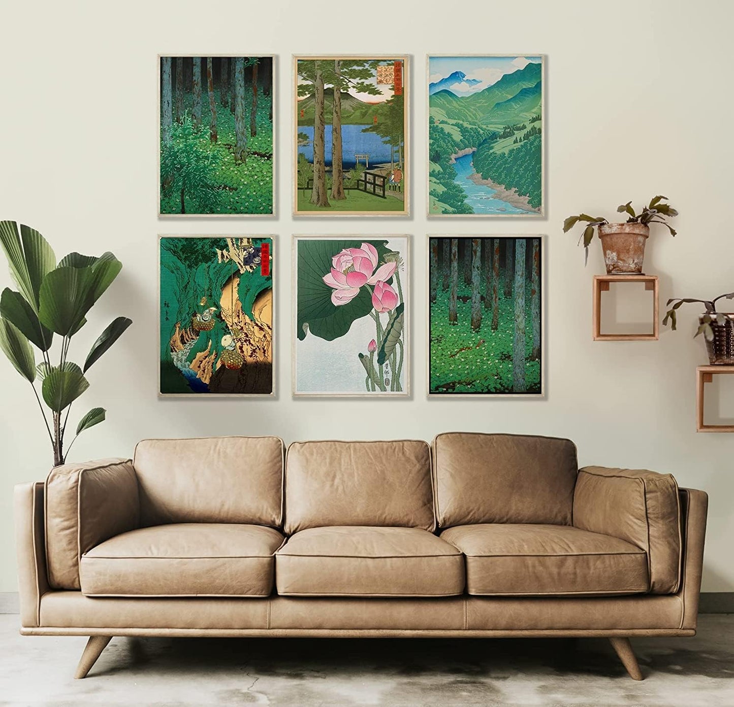 Wallbuddy Japanese Decor Woodblock Nature Poster Unframed Artwork for Walls Landscape Scenes in Home and Traditional Style Japanese Home Decor Set of 6 Japanese Wall Prints (8x10) BST220