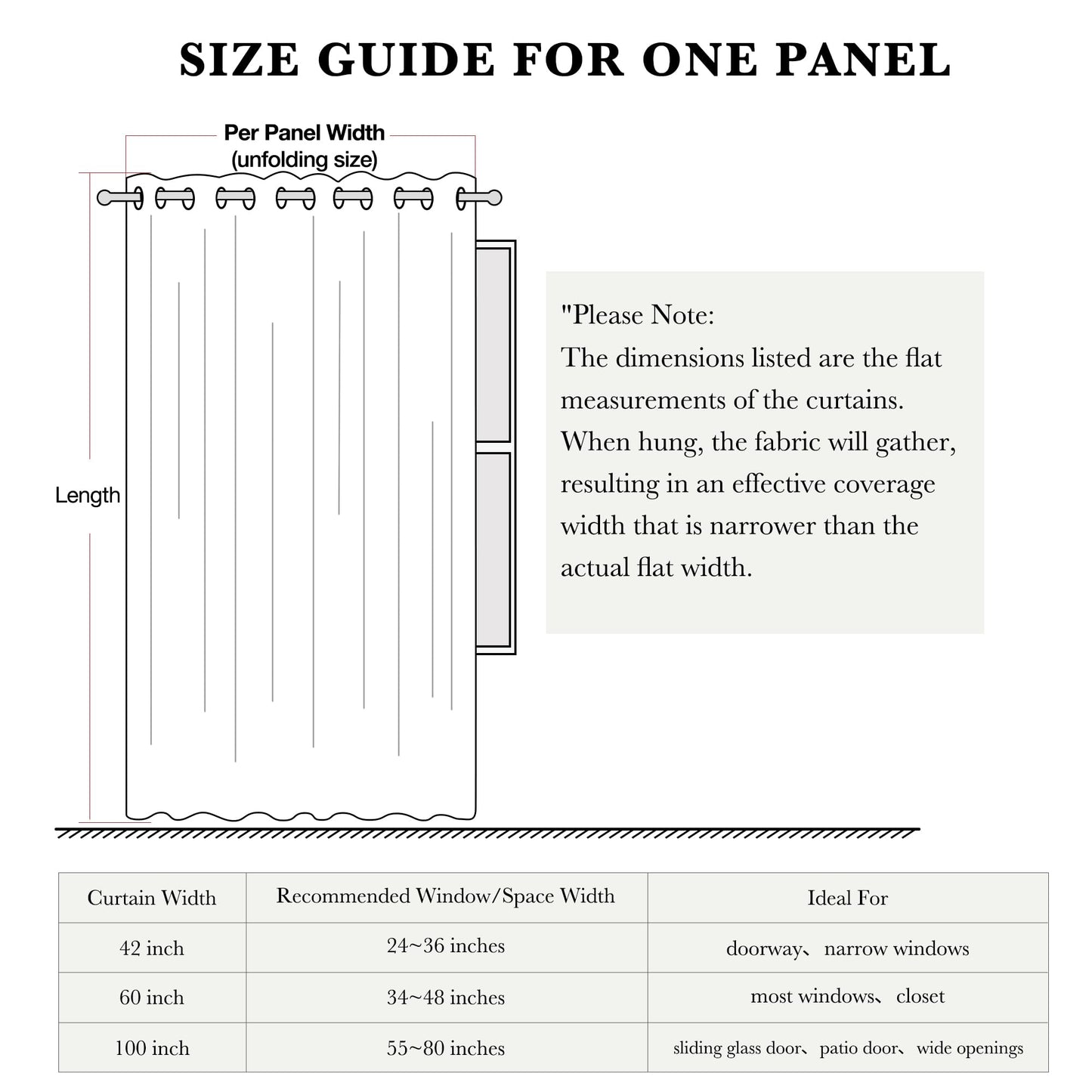 RYB HOME 100% Blackout Curtain for Sliding Glass Doors, Extra Wide Thermal Insulated Privacy Linen Curtains for Bedroom/Patio Door/Living Room/Open Closet, Room Divider, Black, W100xL108, 1 Panel BST220