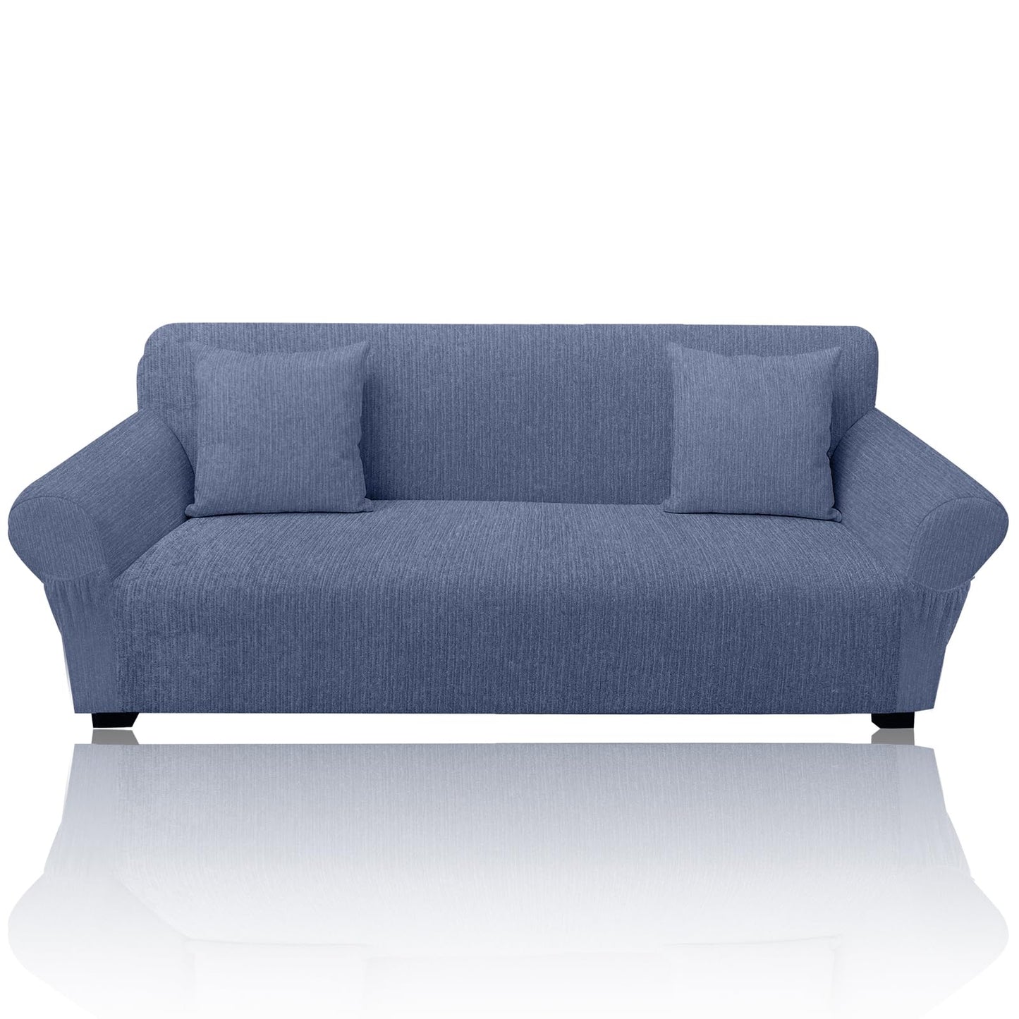 Sofa Slipcover with 2 Pillow Cover for 3 Cushion Couch, Non Slip Furniture Protector with Elastic Bottom, Washable Sofa Cover for Kids, Pets (Sofa, Navy) BST326H