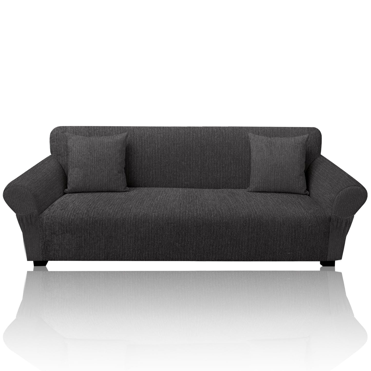Sofa Slipcover with 2 Pillow Cover for 3 Cushion Couch, Non Slip Furniture Protector with Elastic Bottom, Washable Sofa Cover for Kids, Pets (Sofa, Navy) BST326H